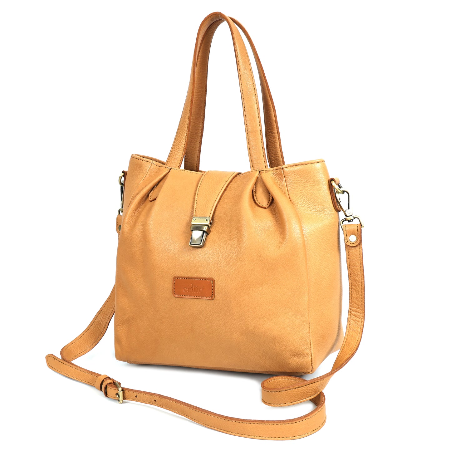 Genuine Leather 3-Piece Combo | Tote, Sling & Pouch in Classic Tan