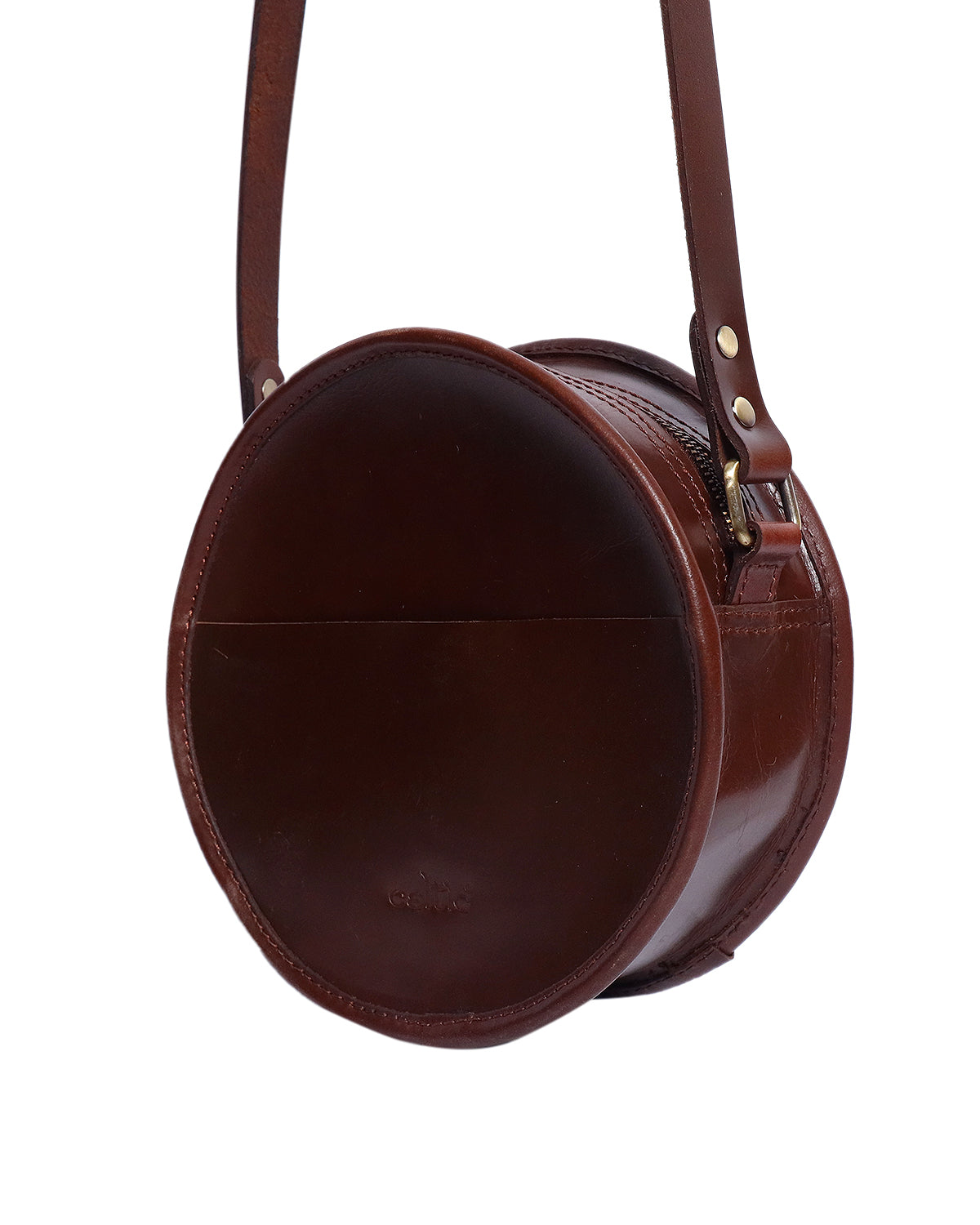 Round Crossbody Sling Bag with Zip Closure