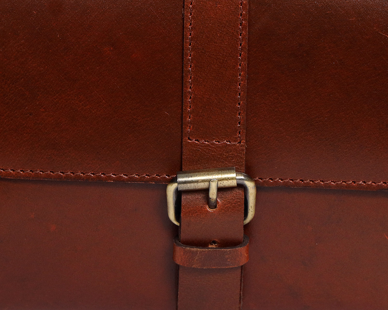 Classic Structured Handbag with Front Buckle Pocket & Top Handles