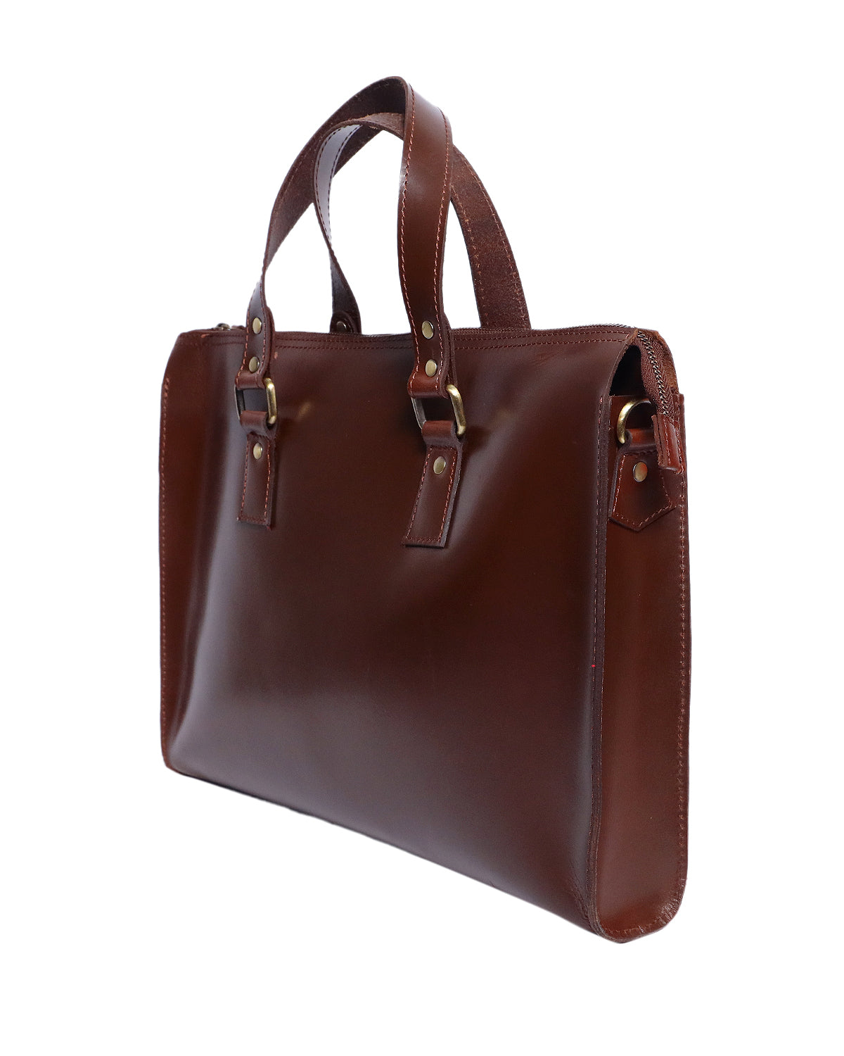 Premium Leather Laptop Bag with Top Handle & Detachable Shoulder Strap