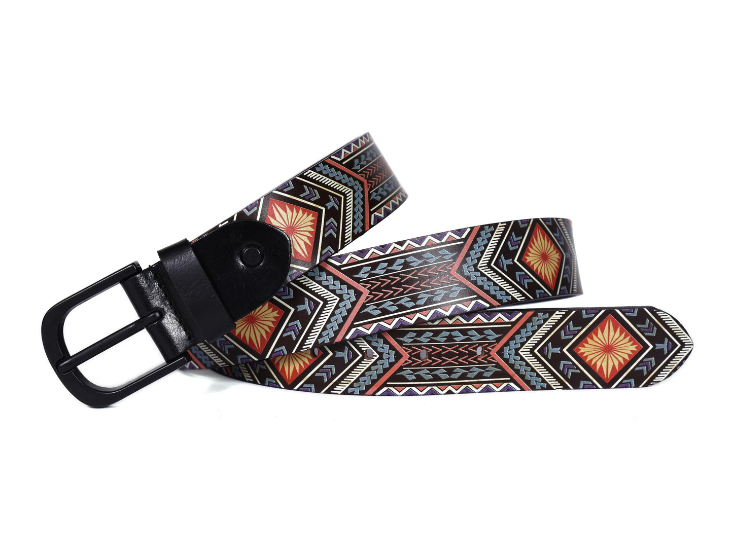 Colorful Creativity: Leather Multi-Printing Belts for Statement Style Art: LB-821