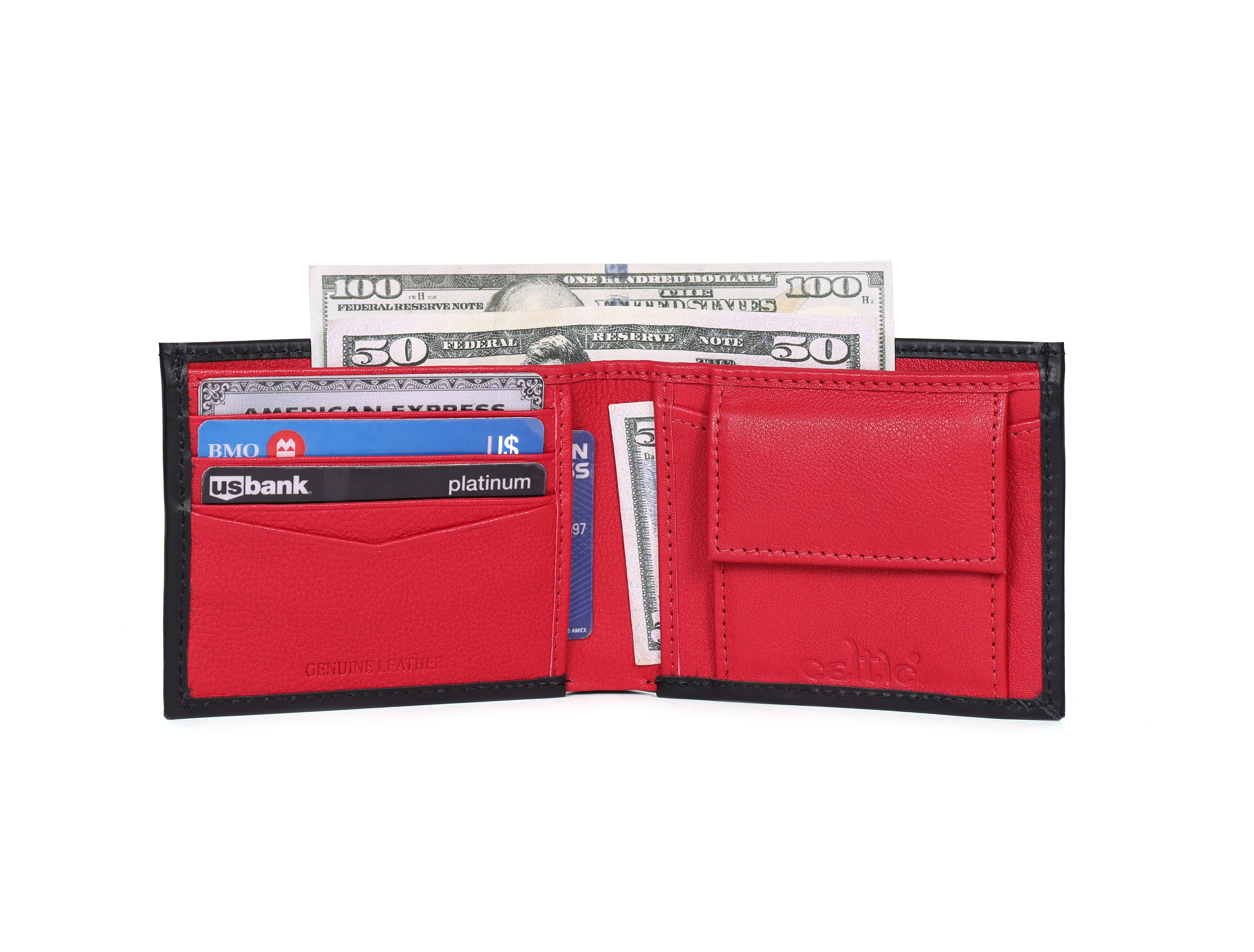 Celtic Genuine Leather Bi-Fold Wallet with Coin Pocket | Slim & Stylish Men’s Wallet