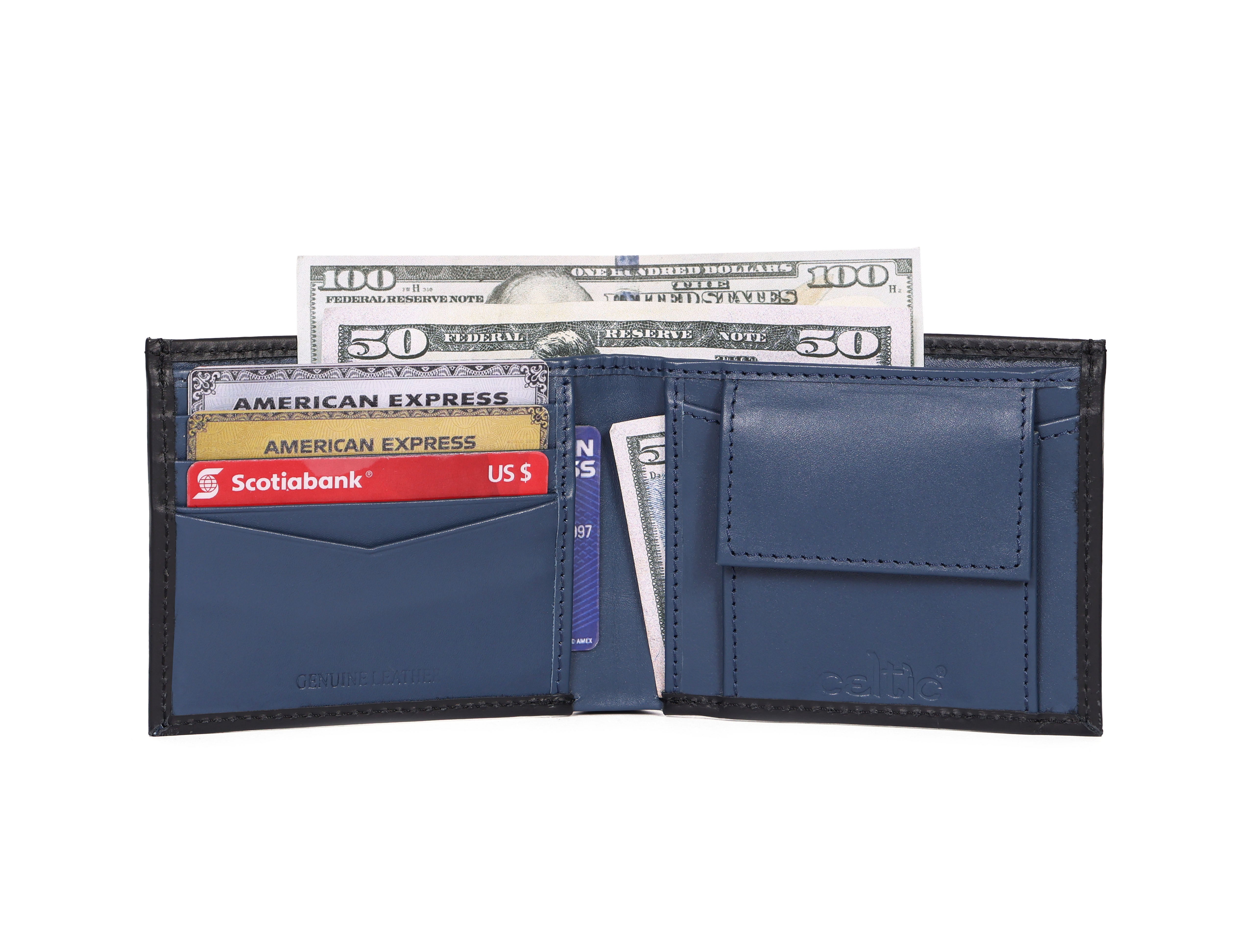 Celtic Genuine Leather Bi-Fold Wallet with Coin Pocket | Slim & Stylish Men’s Wallet