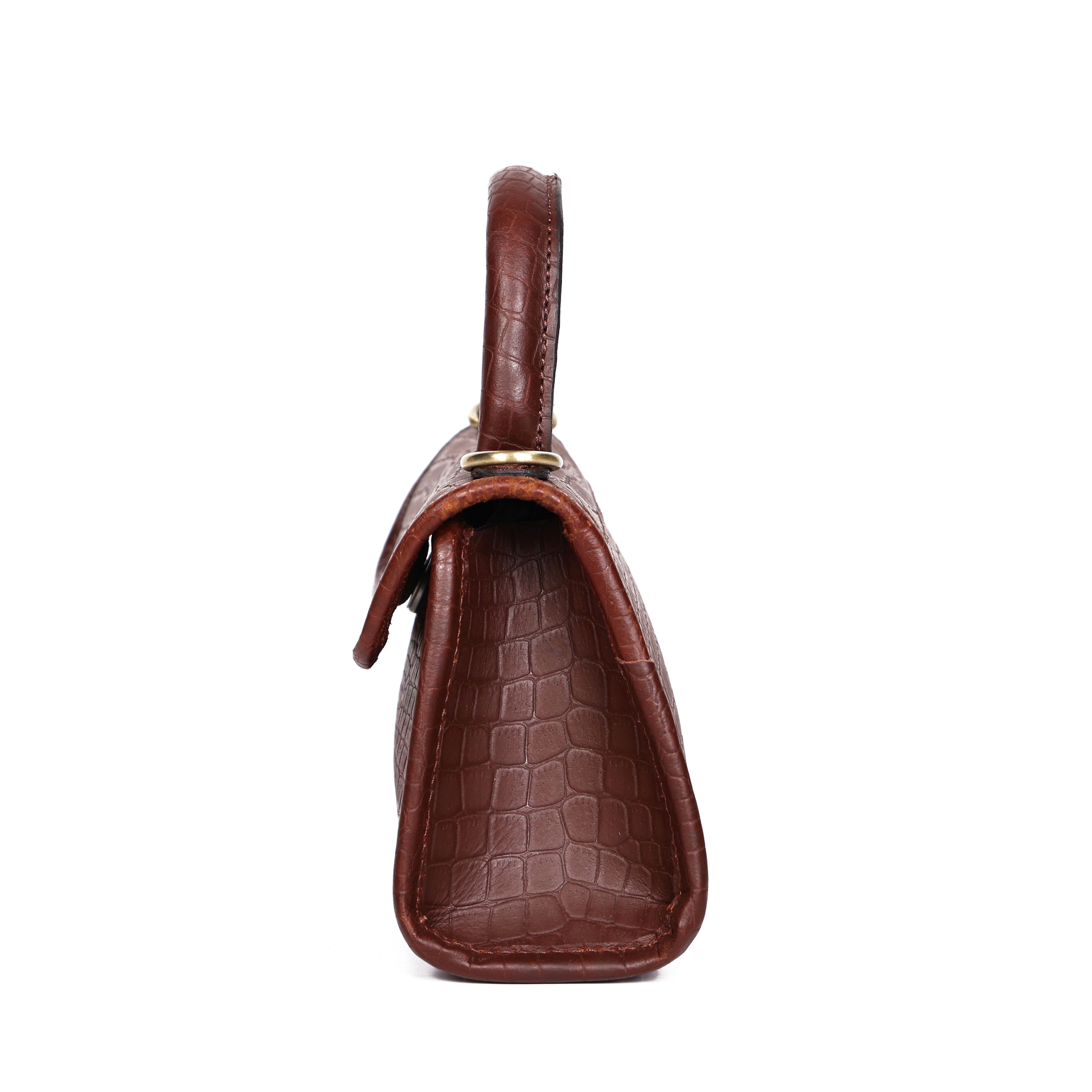 Premium Leather Top-Handle Handbag with Flap Closure