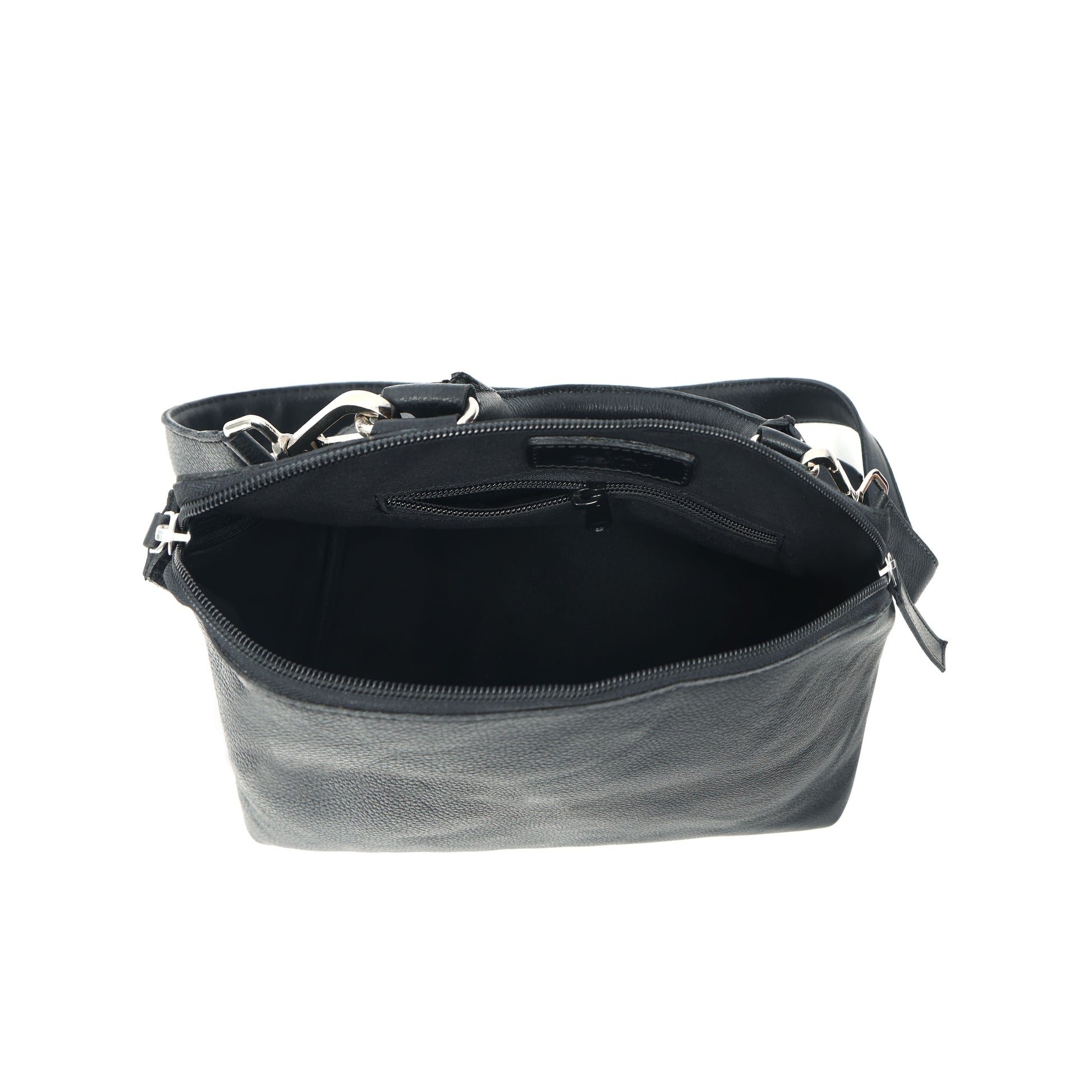 Black Premium Soft 100% Pure Leather Handheld Bag  Elegant & Durable Everyday Purse. BG-1629