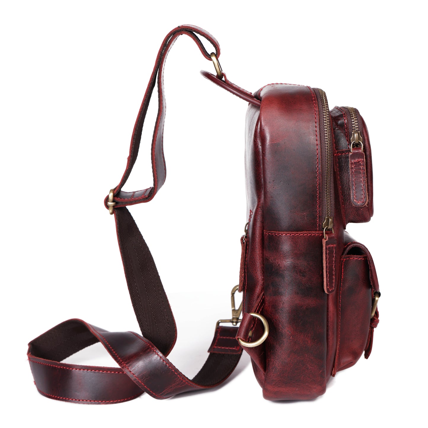 Brown Small Crossbody Leather Bag Art: BG-1617