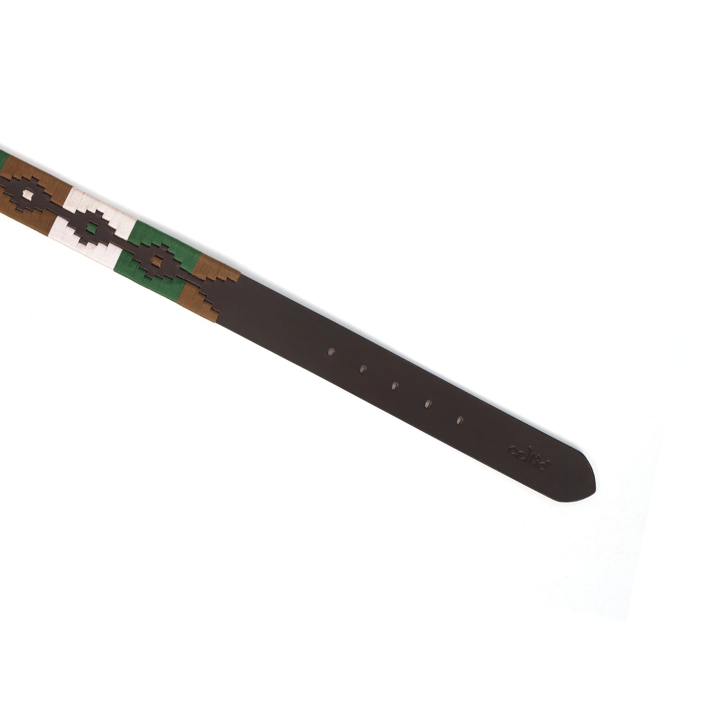 Premium Brown Leather Belt with Black Buckle & Multicolor Stitching.LB-878