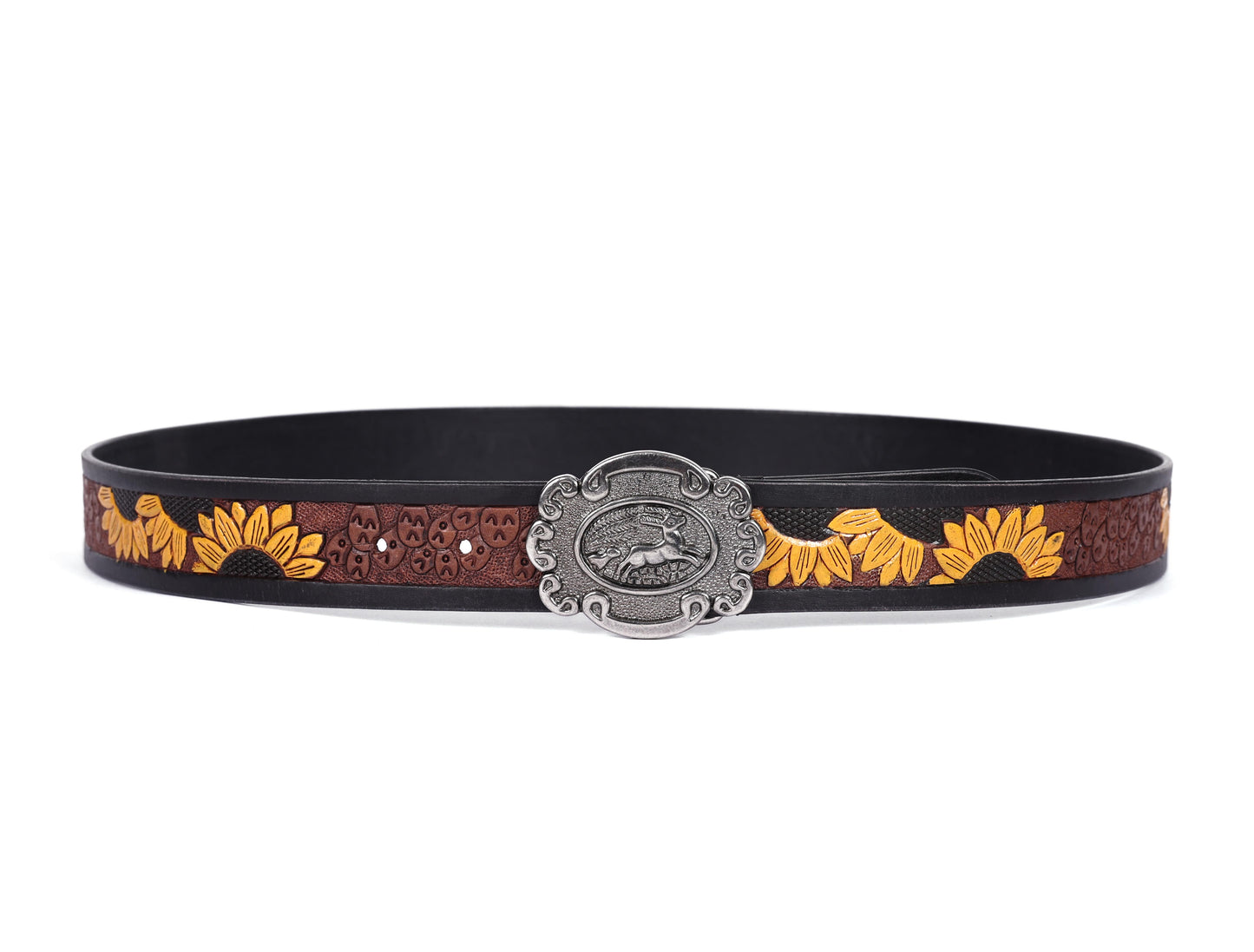 Vibrant Elegance: Hand-Carved Yellow Leather Belts Art: LB-816