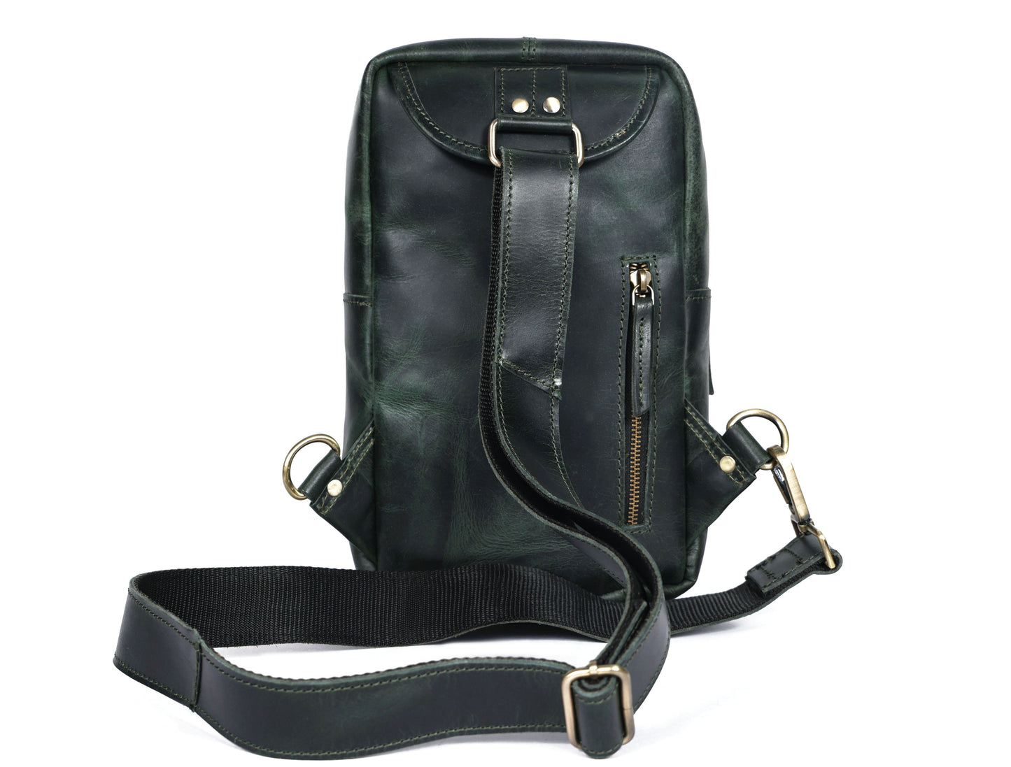 Brown Small Crossbody Leather Bag Art: BG-1617