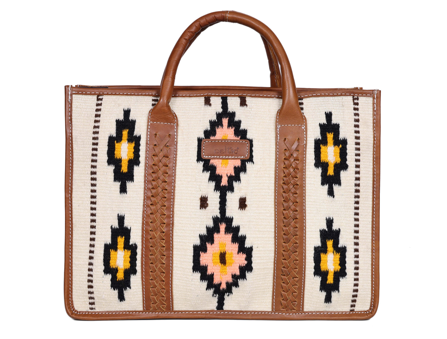 Brown Tote Bag with High-Quality Fabric and Leather, Art: BG-1752