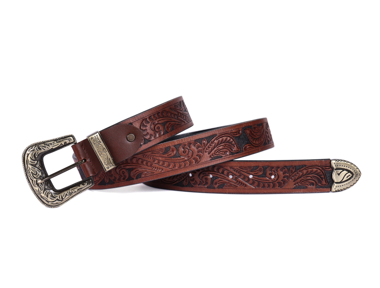 Artisanal Mastery: Hand-Carved Leather Belts for Timeless Style Art: LB-811