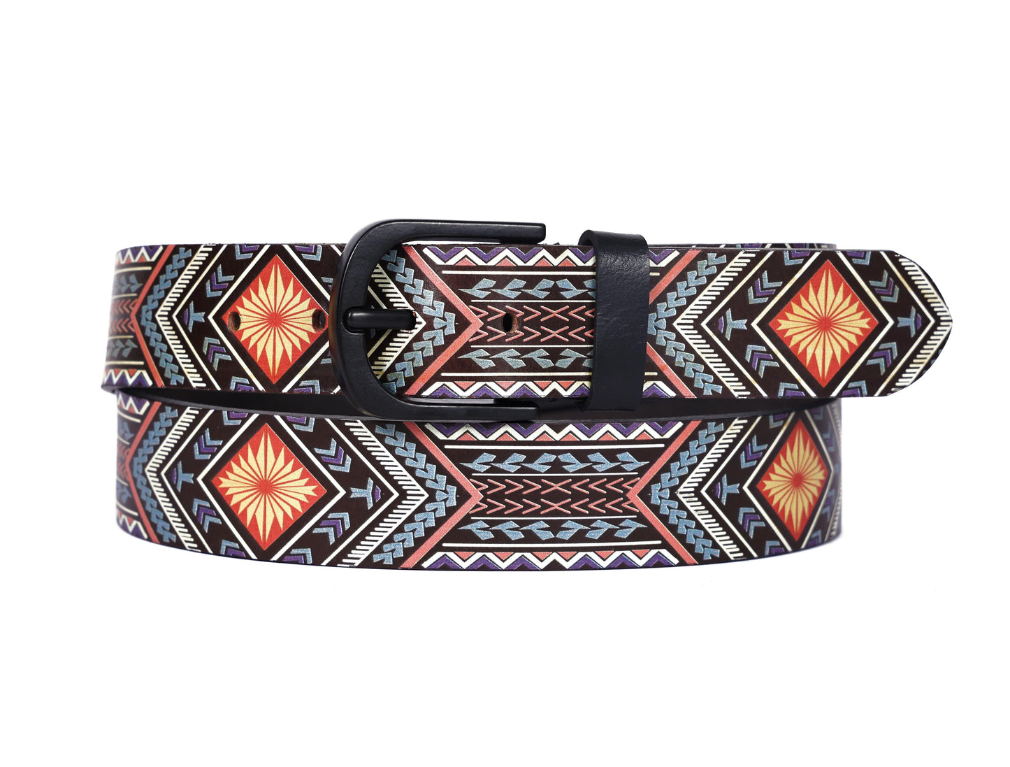 Colorful Creativity: Leather Multi-Printing Belts for Statement Style Art: LB-821