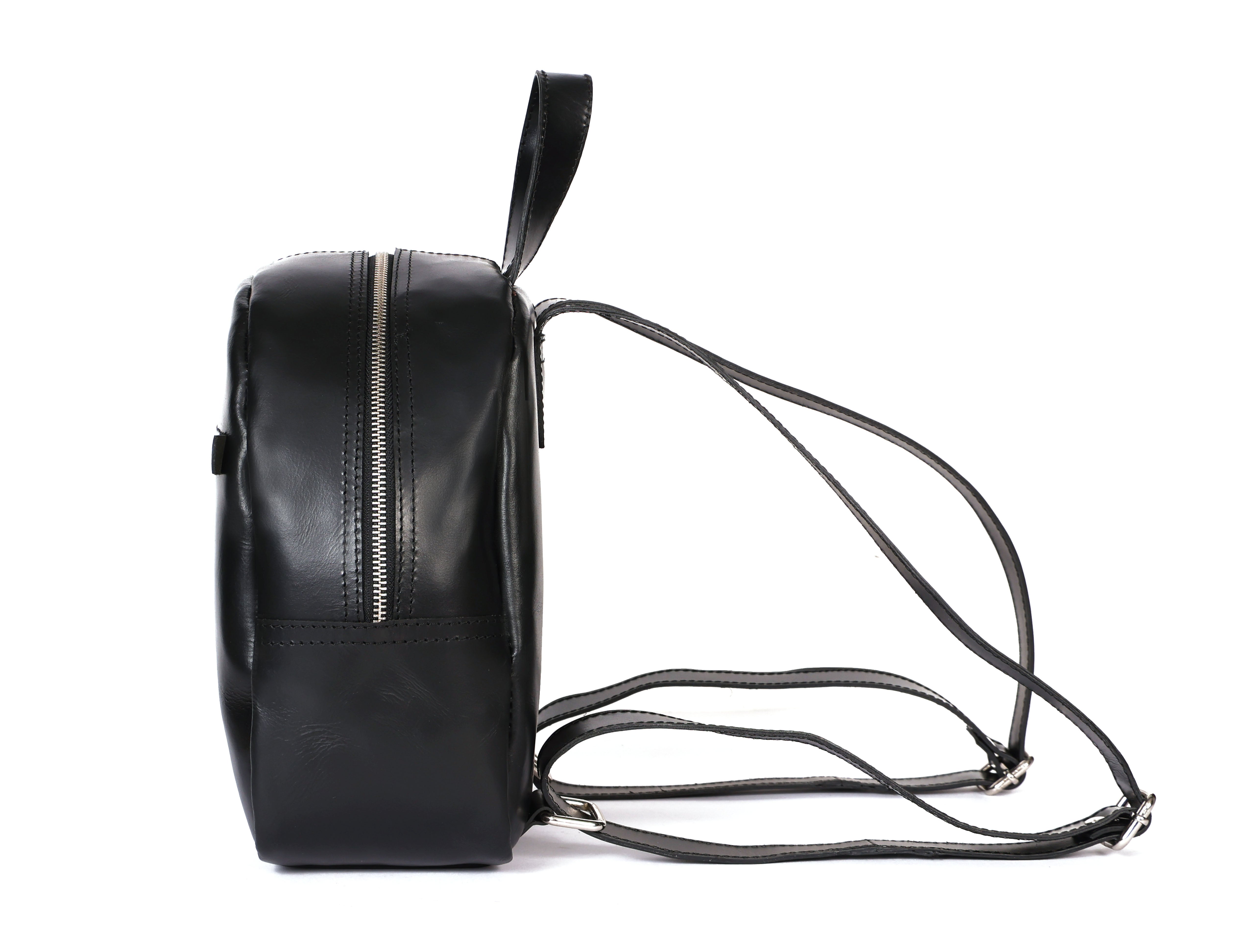 Premium Genuine Leather Backpack for Women | Minimal Structured Design with Front Zip Pocket