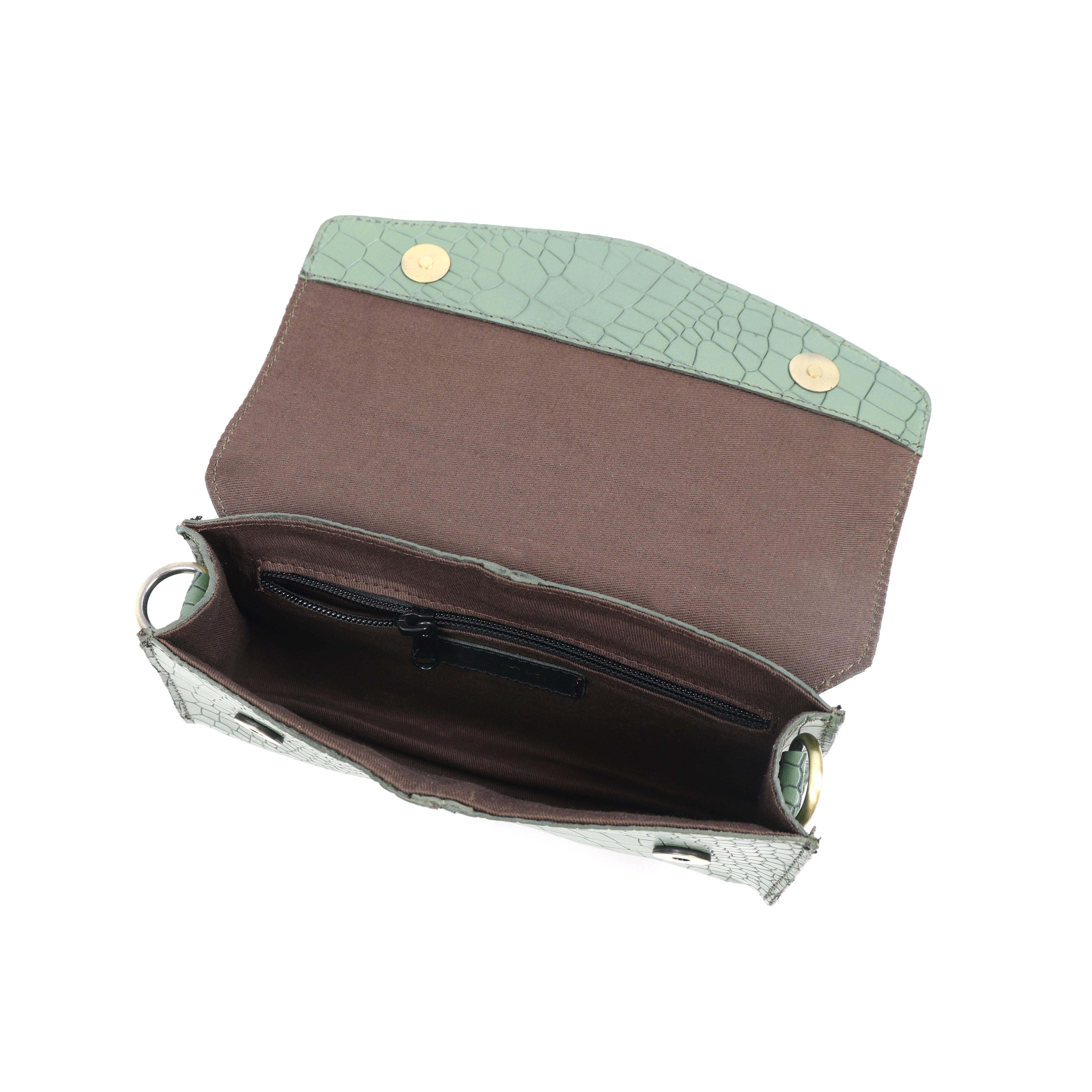 Premium Textured Leather Flap Sling Bag with Adjustable Strap & Inner Zip Pocket