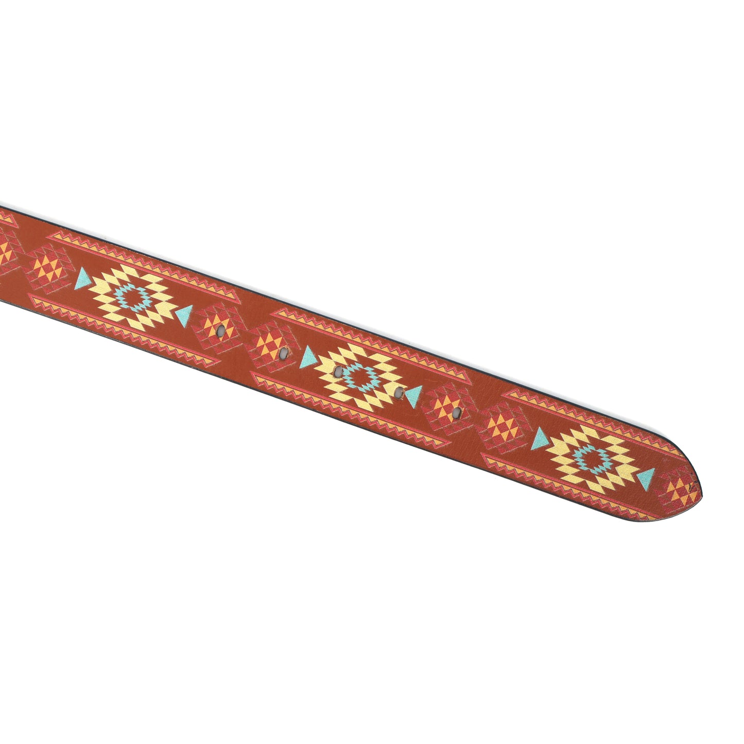 Brown Printed Belt with Ironic Statement Buckle Trendy & Bold Streetwear Accessory.LB-890