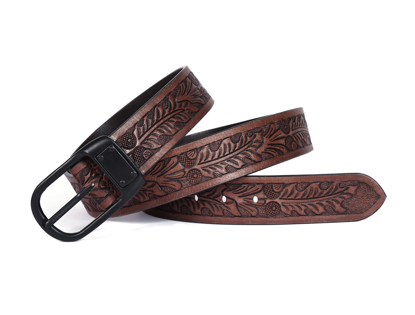 "Artisanal Elegance: Hand-Carved Leather Belts for Timeless Appeal" Art: LB-812