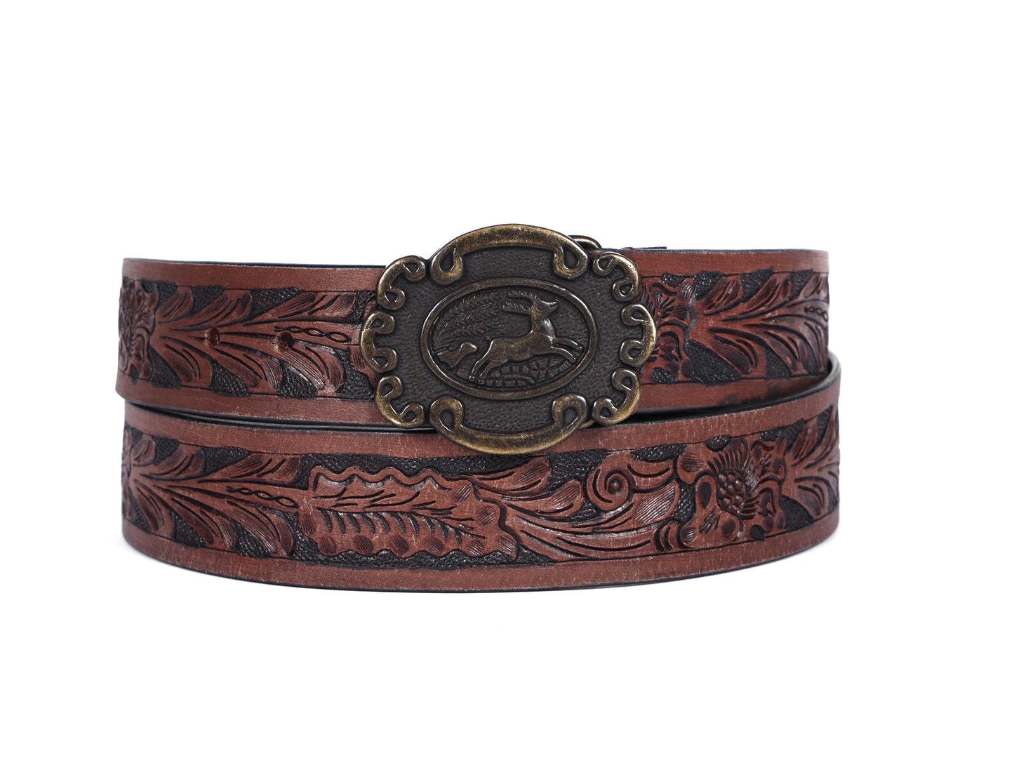 "Hand-Carved Leather Belts: Timeless Elegance"  Art: LB-809