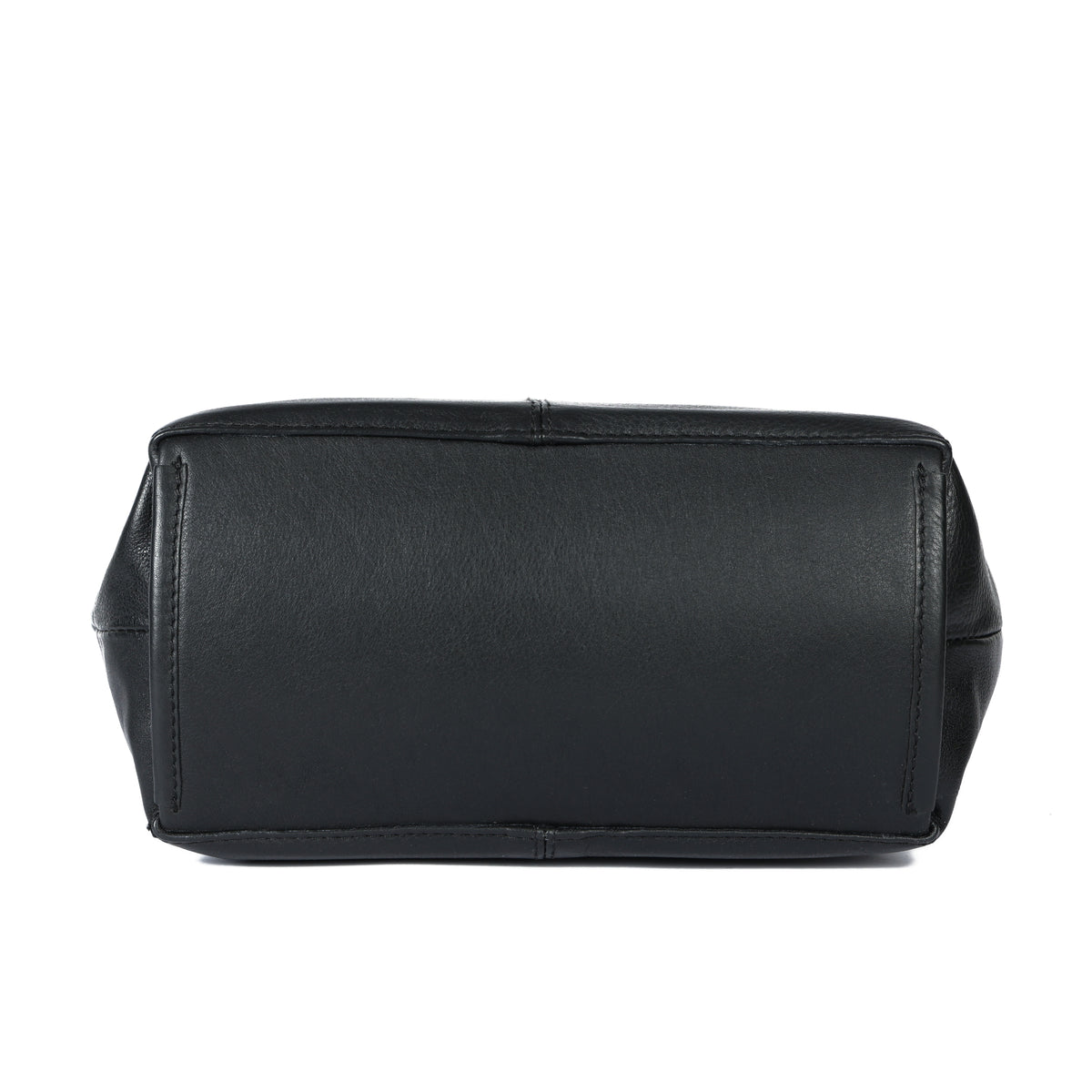 Premium Black Leather Large Crossbody Shoulder Bag with Zip Pocket & Adjustable Strap