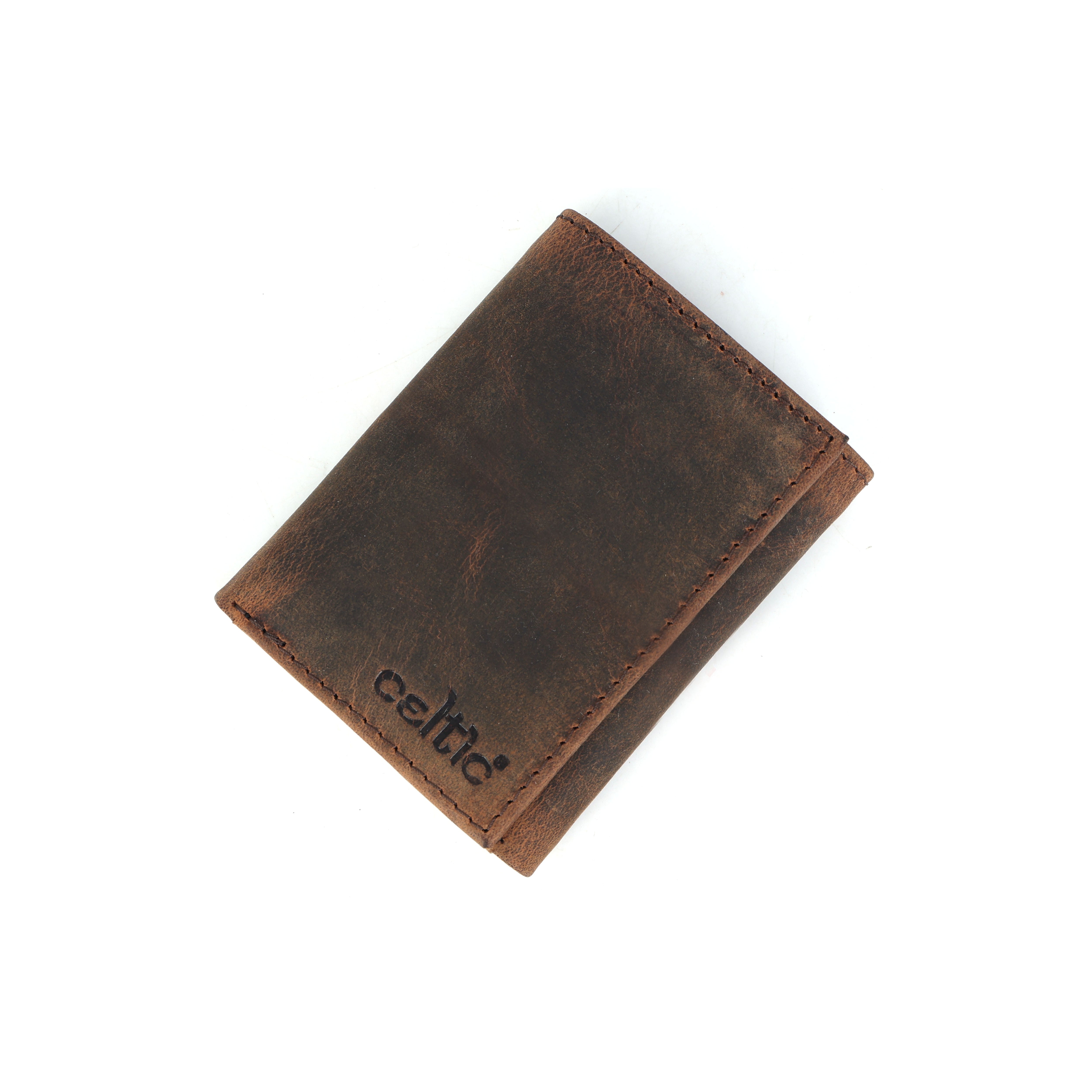 Premium Vintage Tri-Fold Genuine Leather Wallet | Export Quality | Multi-Card & ID Holder