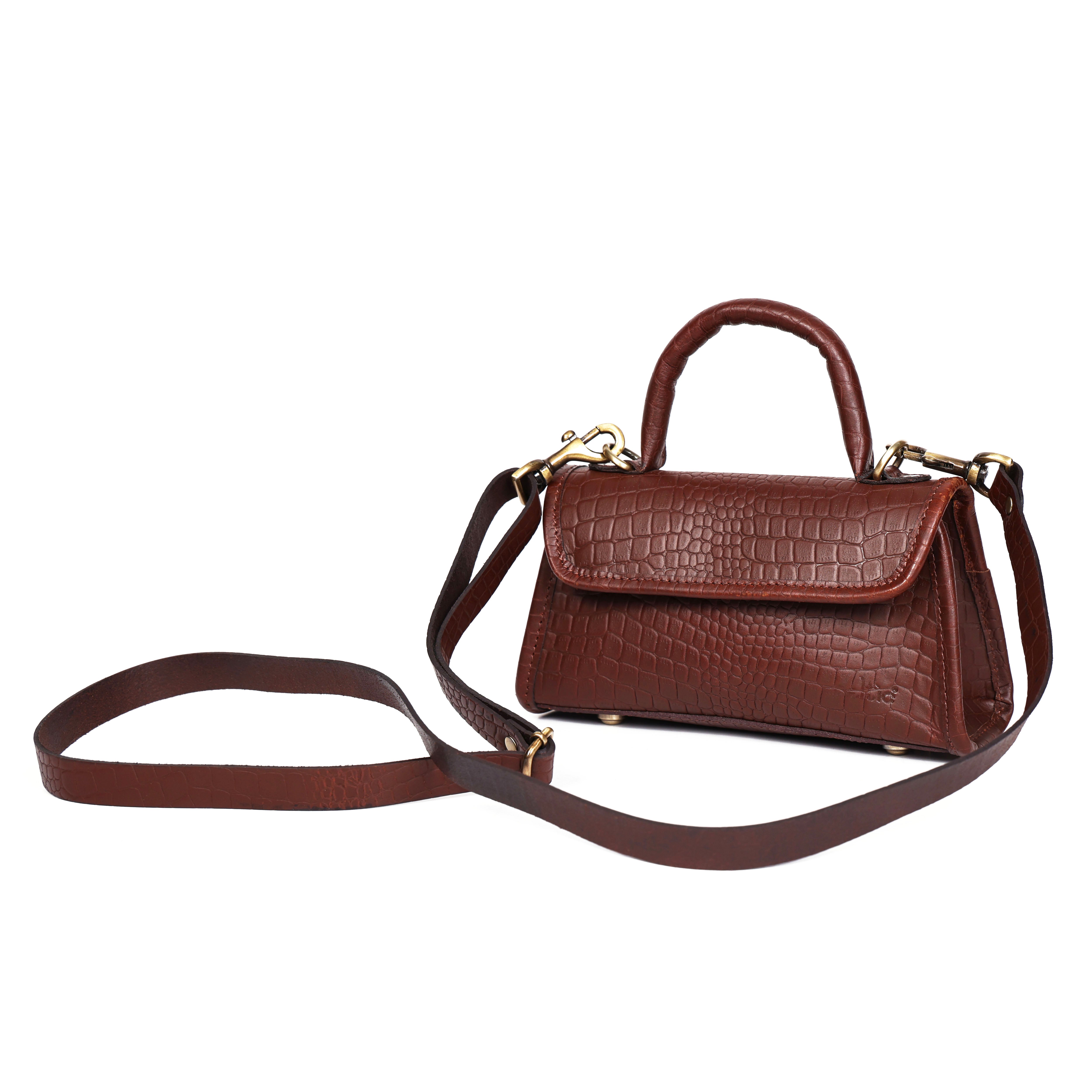 Premium Leather Top-Handle Handbag with Flap Closure