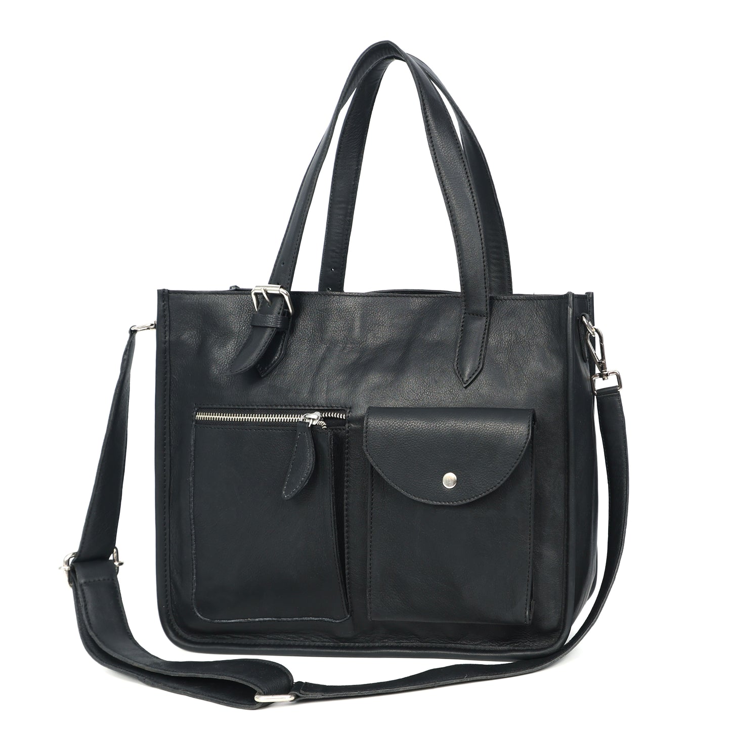 Black Soft Leather Handheld Bag  Lightweight & Elegant Daily Purse for Women. BG-1626