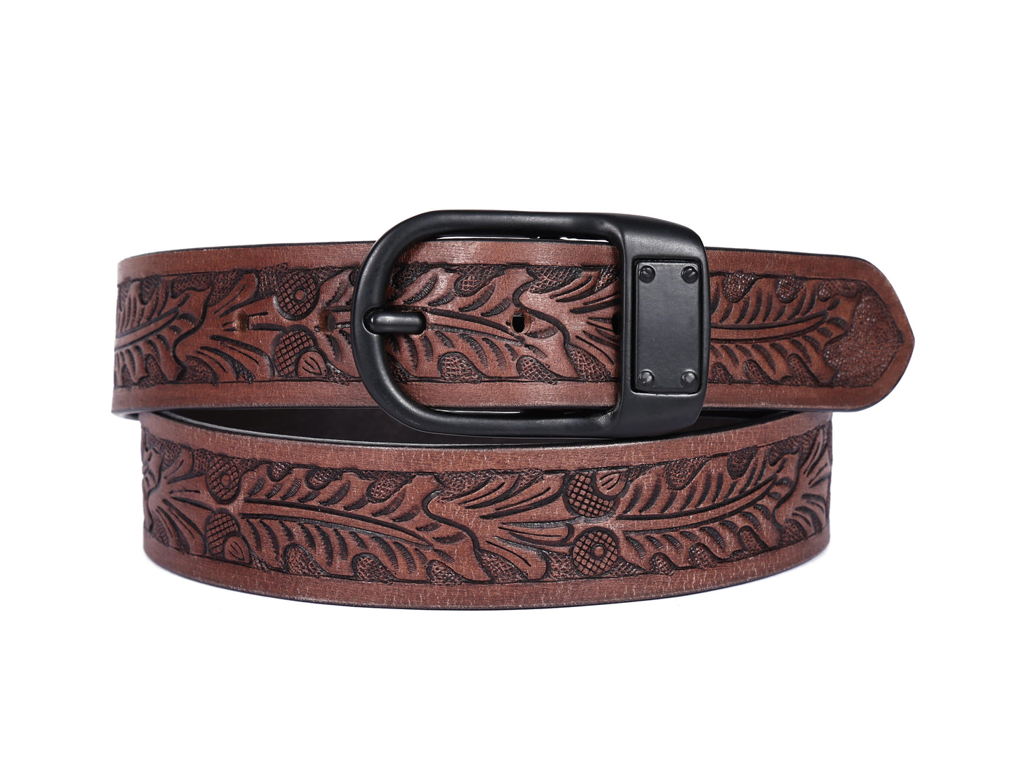 "Artisanal Elegance: Hand-Carved Leather Belts for Timeless Appeal" Art: LB-812