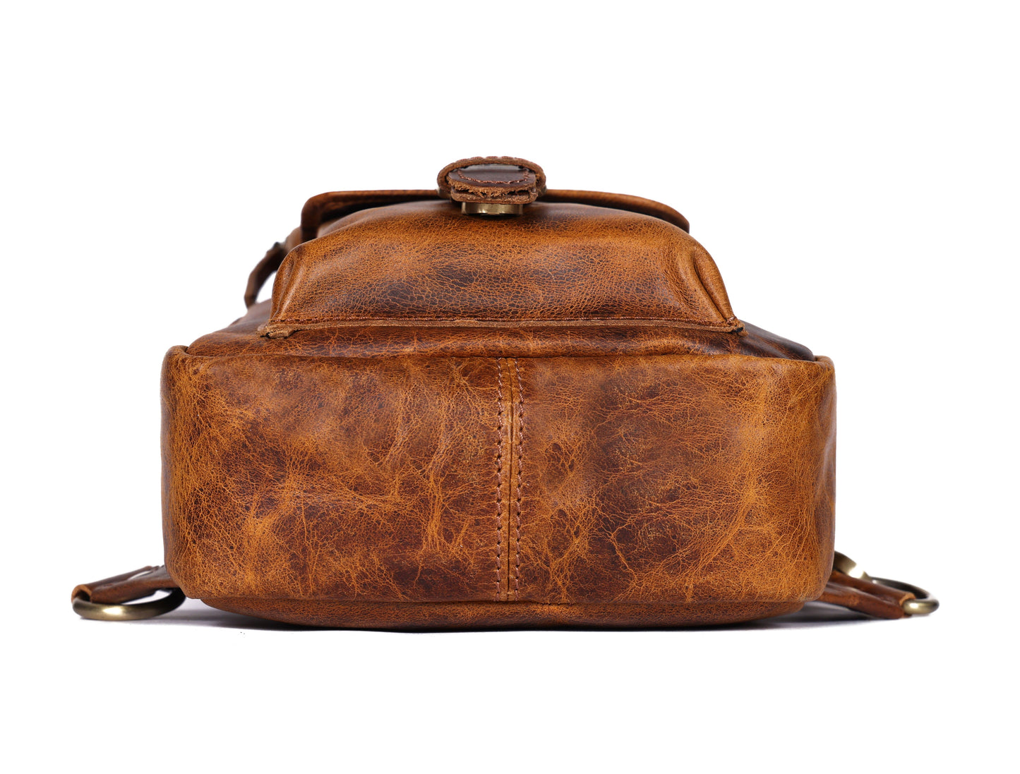 Brown Small Crossbody Leather Bag Art: BG-1617