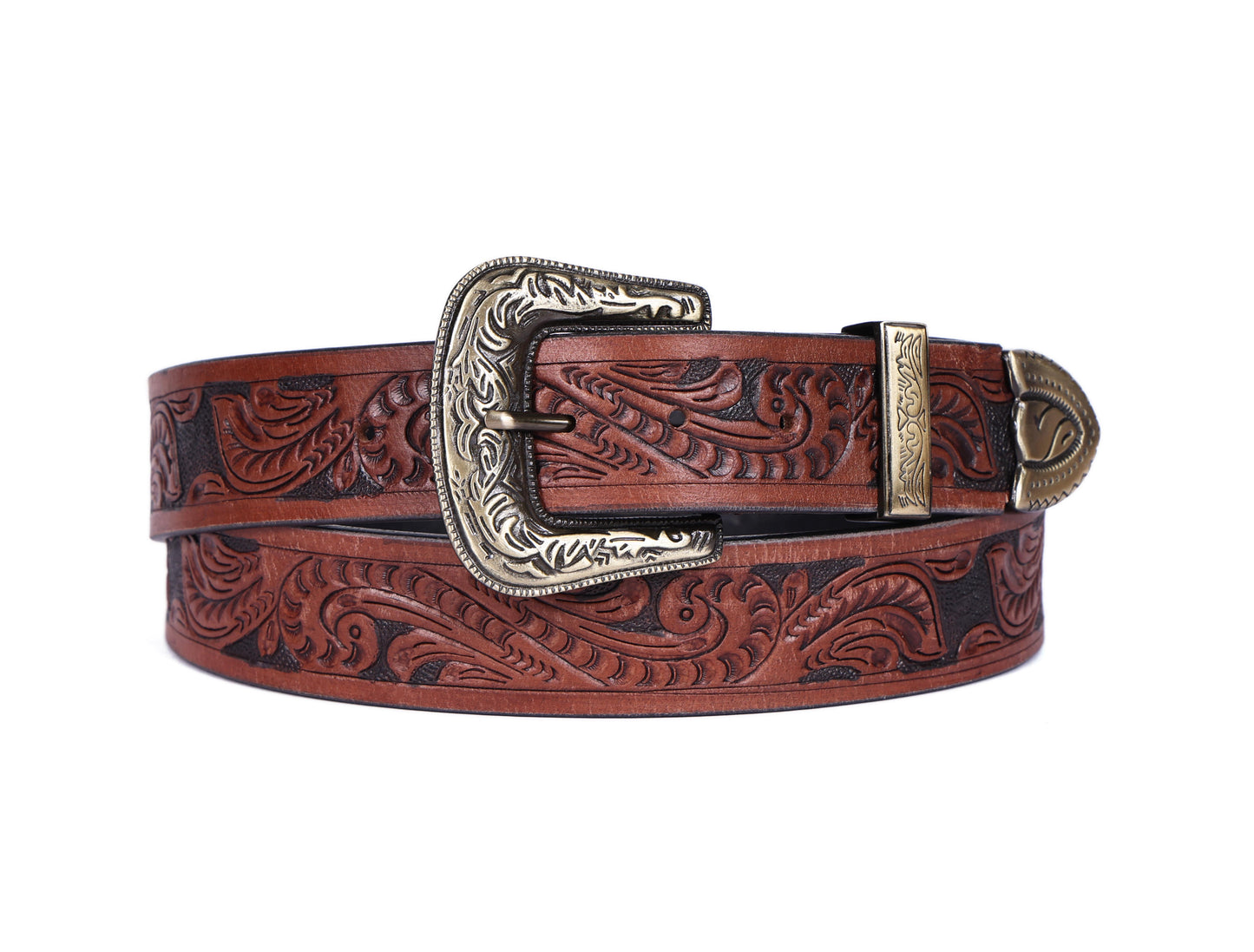 Artisanal Mastery: Hand-Carved Leather Belts for Timeless Style Art: LB-811