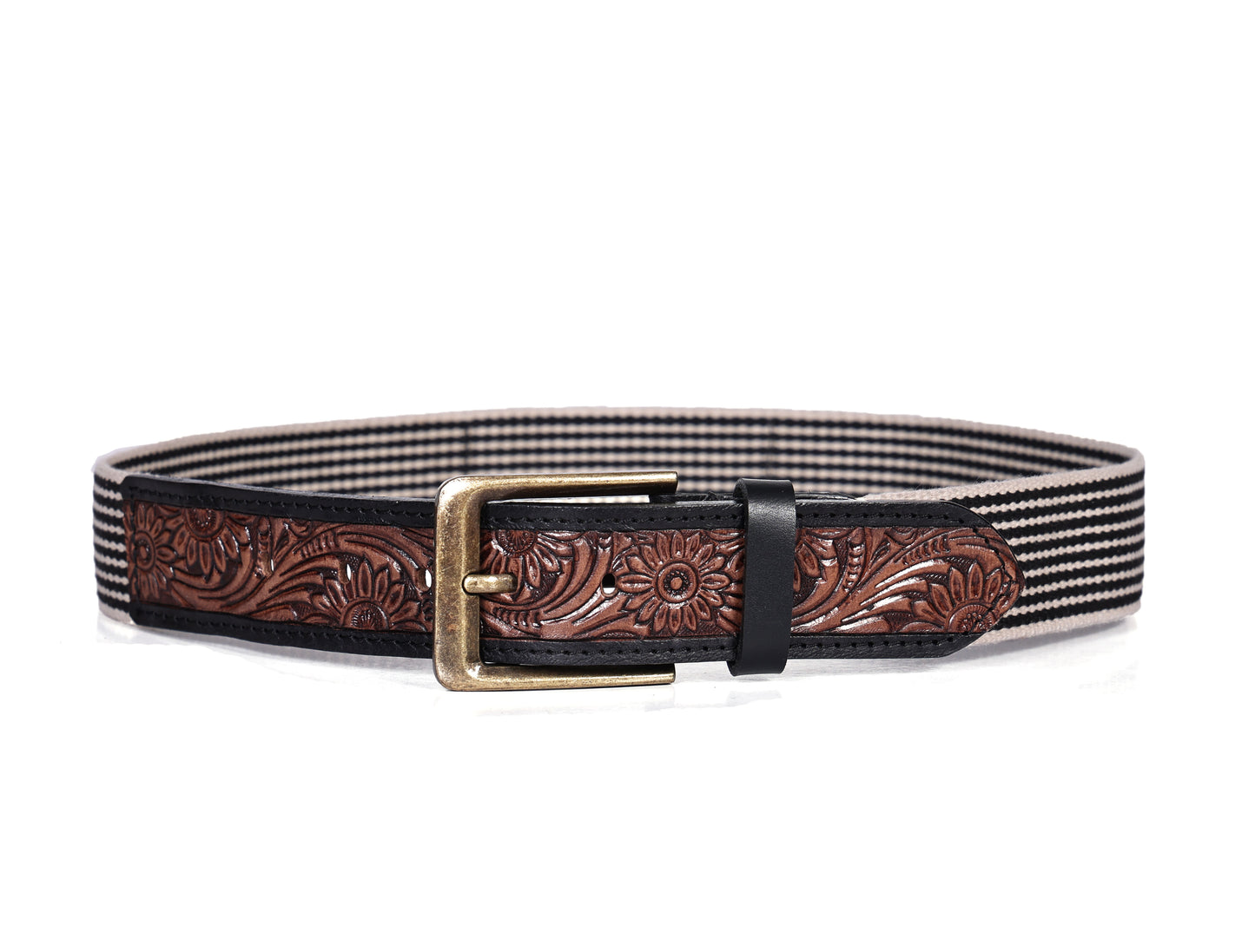 Artisan Elegance: Leather Hand-Tooled and Webbing Belt – A Perfect Blend of Tradition and Modern Style. - CELTICINDIA