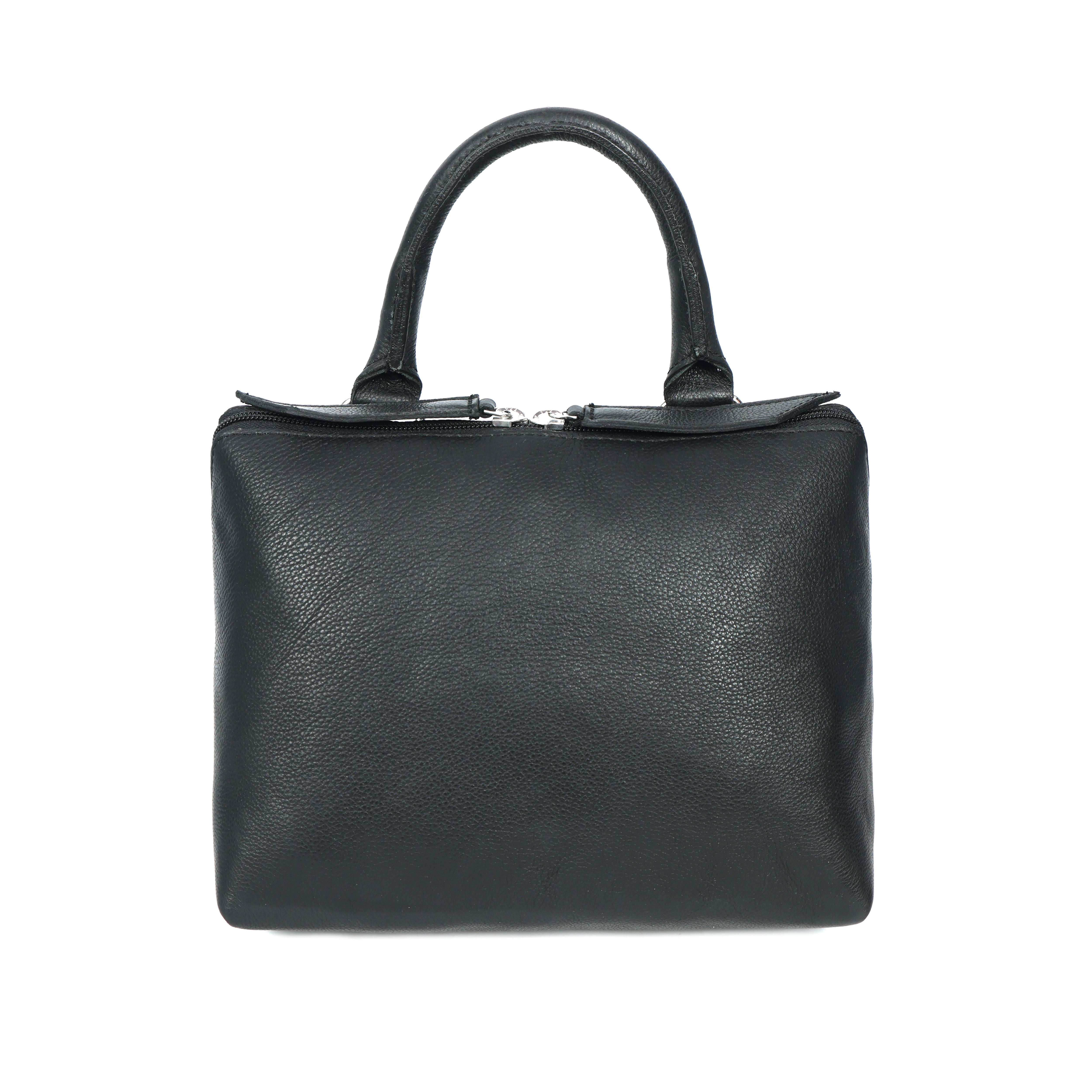 Premium Genuine Leather Structured Handbag with Detachable Crossbody Strap