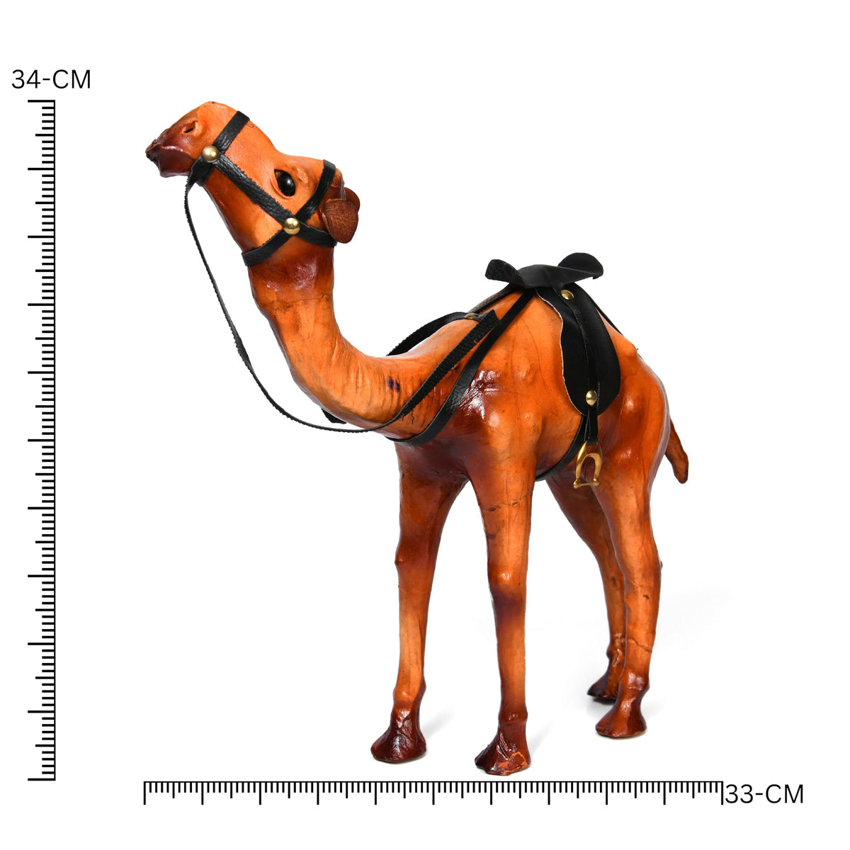 Leather Camel Showpiece Set of 2 – Standing & Sitting Camel Figurines for Home Decor, Office Desk, Living Room Decoration