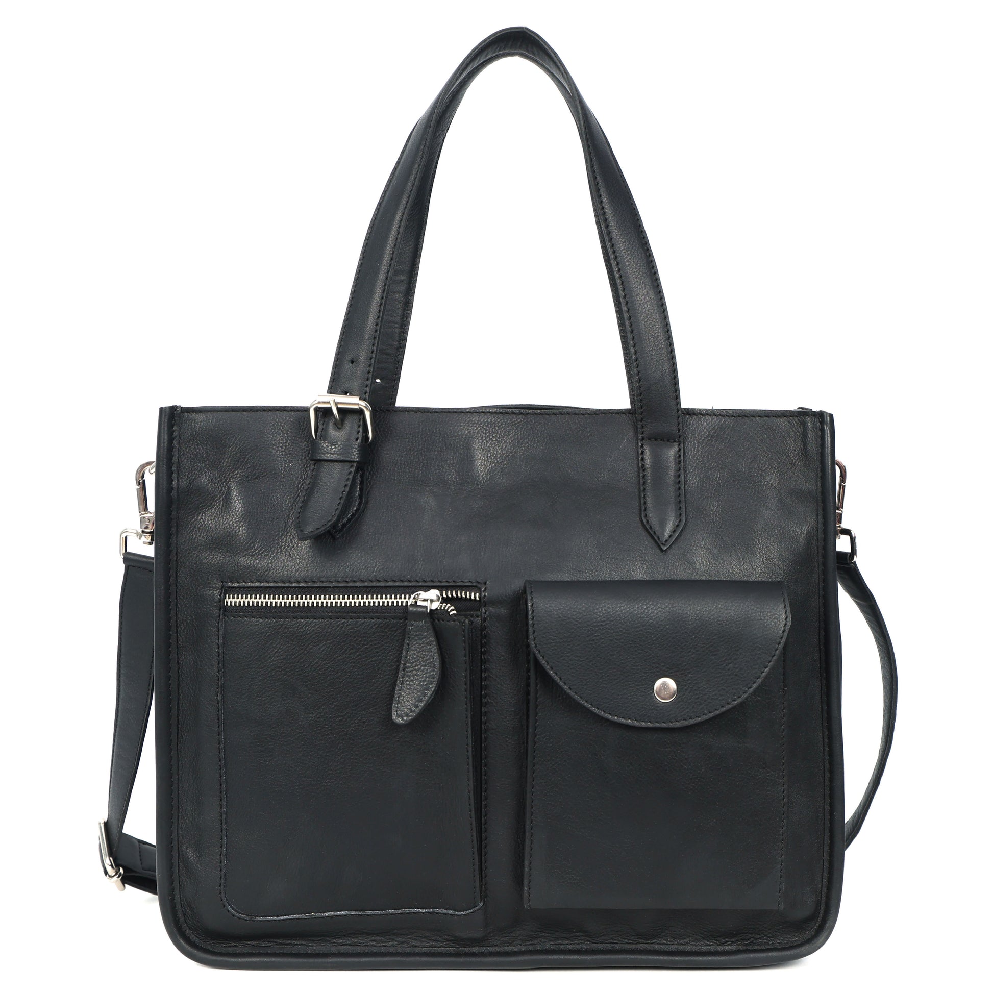 Black Soft Leather Handheld Bag  Lightweight & Elegant Daily Purse for Women. BG-1626