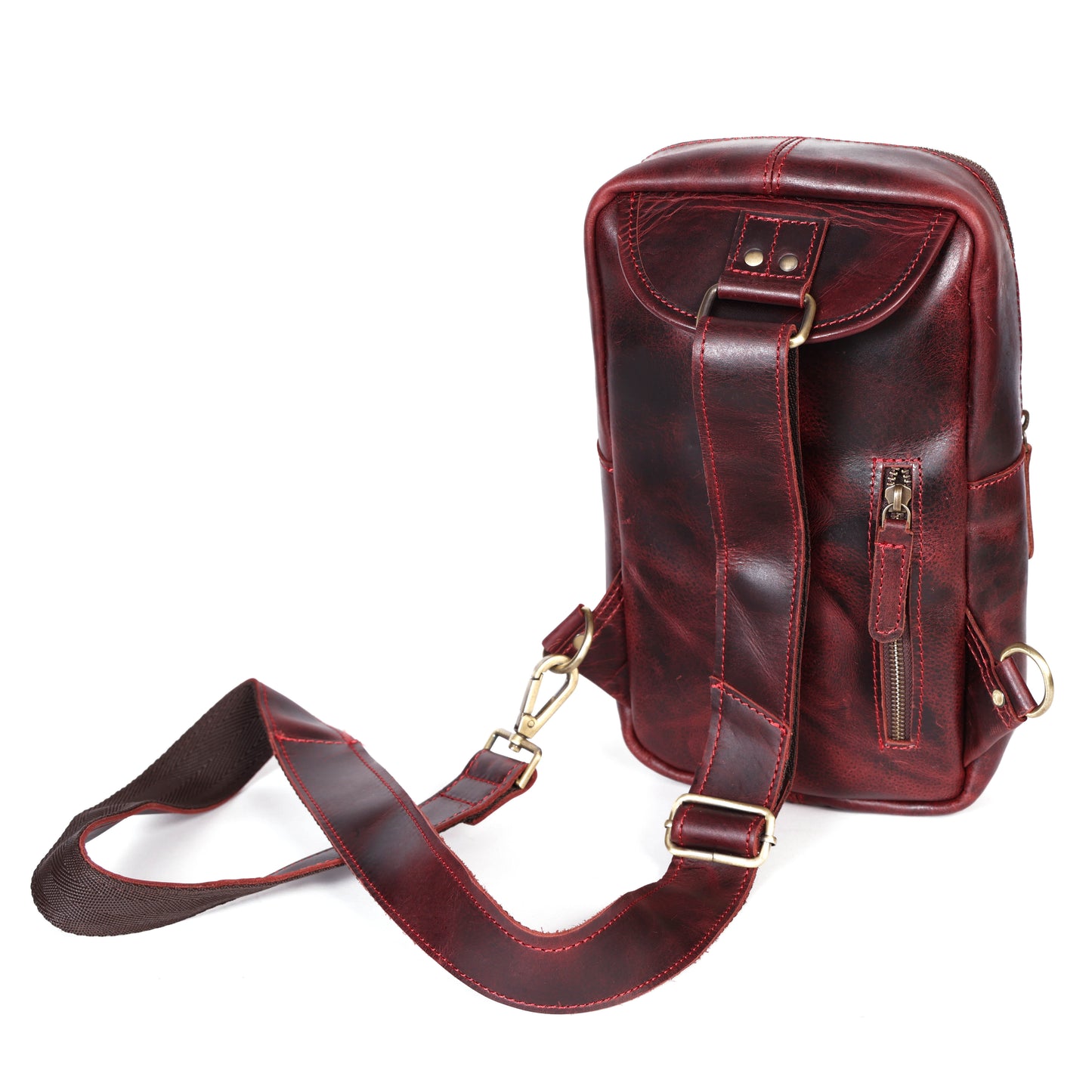Brown Small Crossbody Leather Bag Art: BG-1617