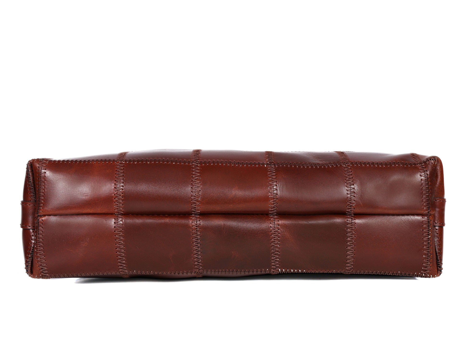 Chic Contrast: Brown Tote Bag with Stylish Stitching for Timeless Elegance Art: BG-1526-Z