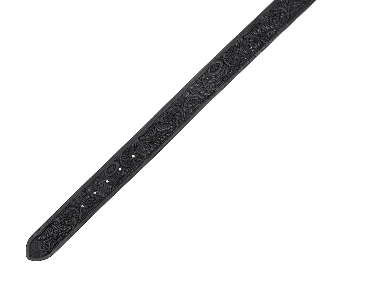 Sophisticated Craftsmanship: Hand-Carved Black Leather Belts Art: LB-815