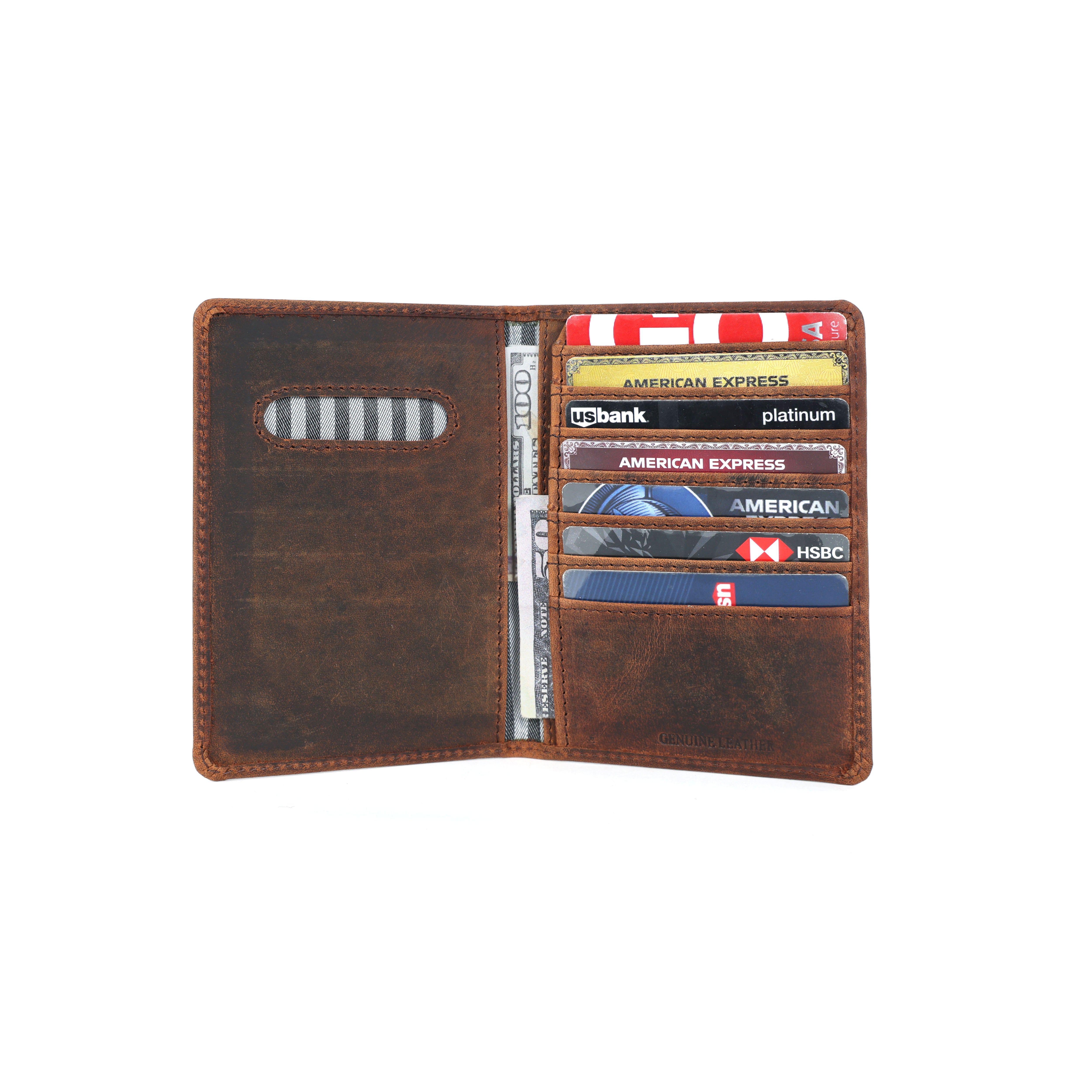 Premium Vintage Brown Leather Card Holder Wallet Slim & Stylish