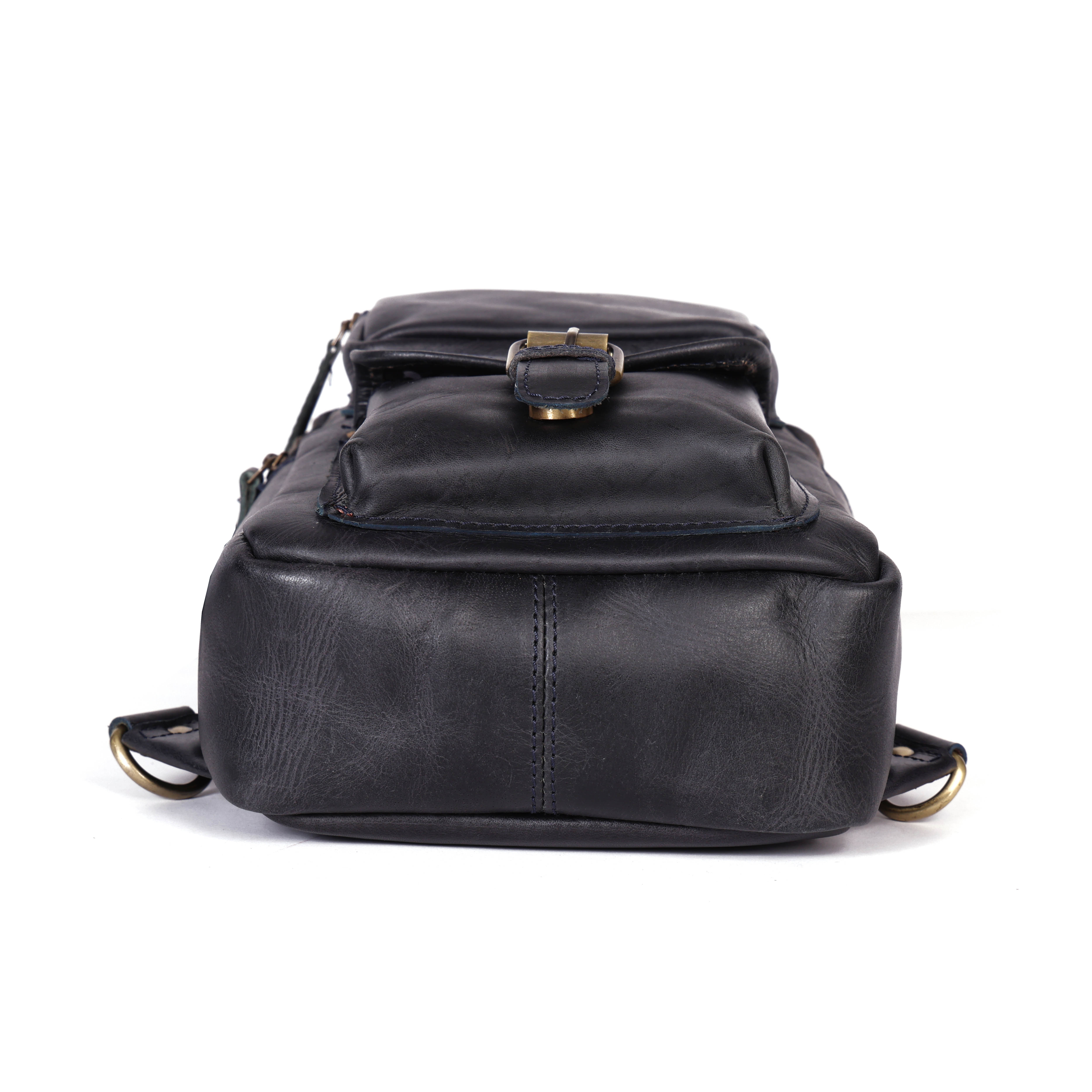 Brown Small Crossbody Leather Bag Art: BG-1617