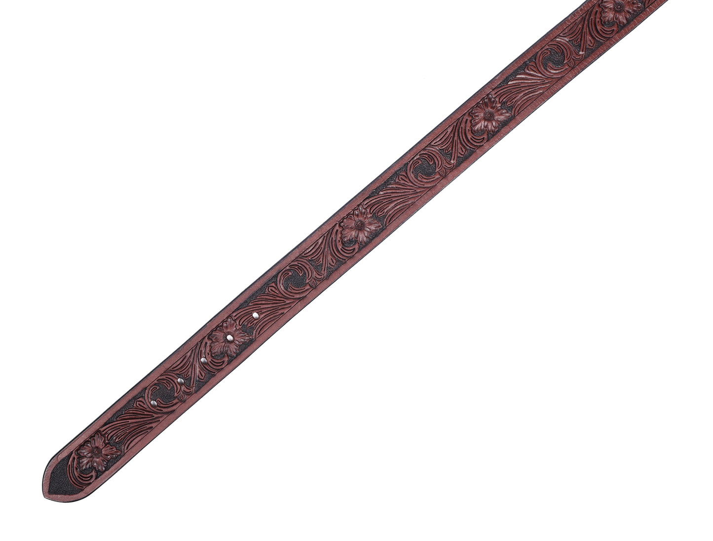 Bespoke Elegance: Brown Hand Carving Leather Belt for Timeless Style Art: LB-807