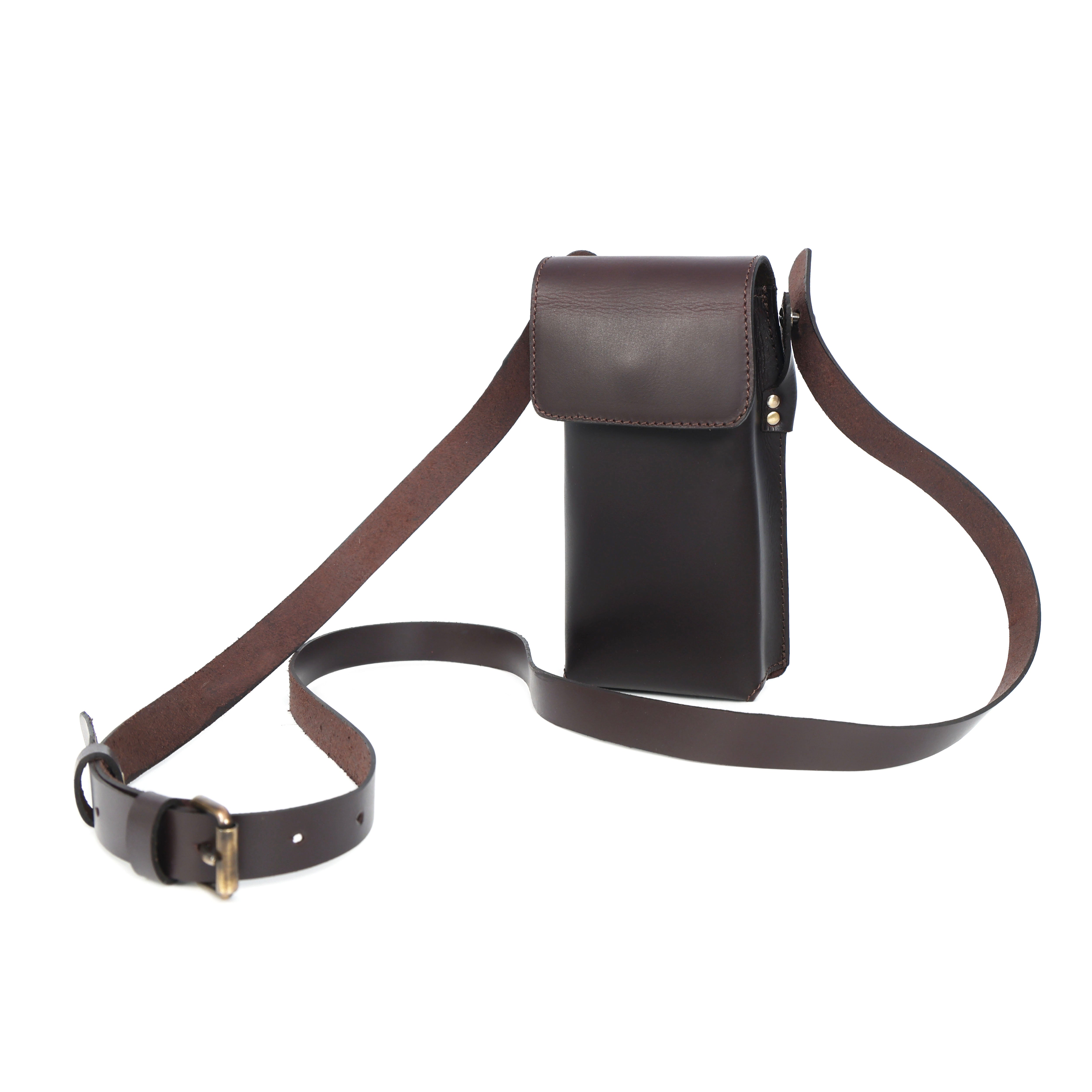 Genuine Leather Mobile Pouch with Fixed Sling Hands-Free, Stylish & Durable.