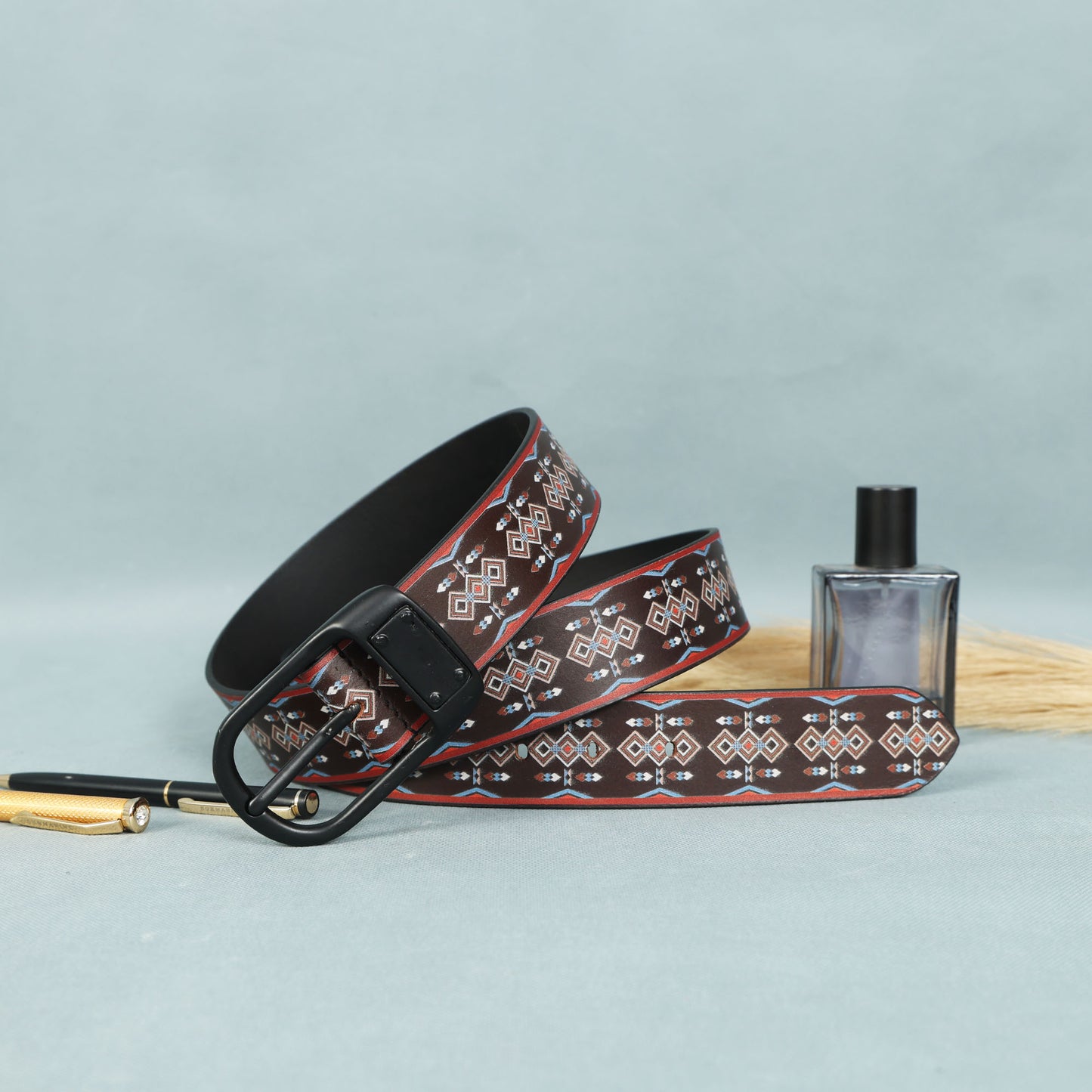Custom Printed Belt with Black Buckle Stylish & Durable Accessory for Everyday Wear.LB-895