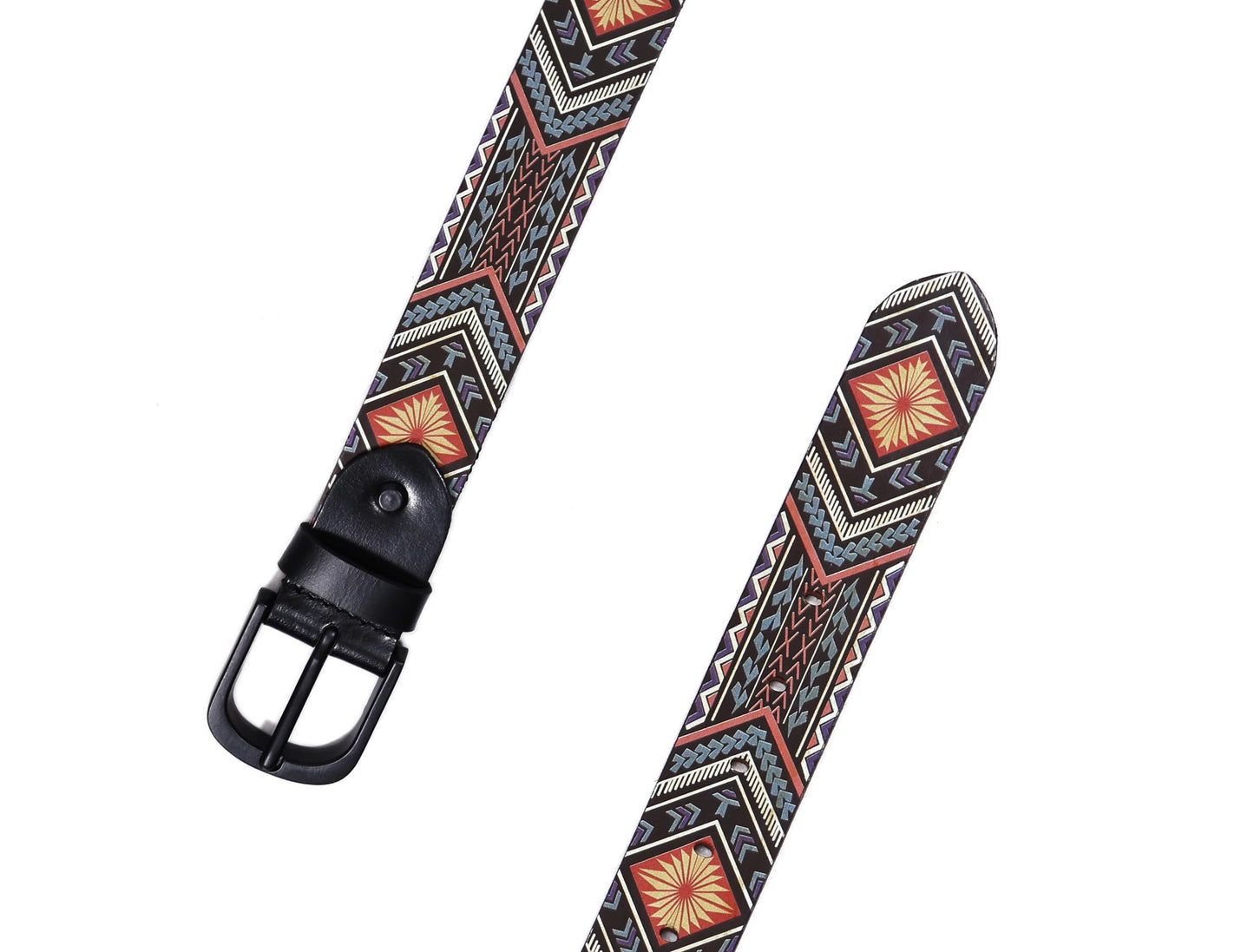 Colorful Creativity: Leather Multi-Printing Belts for Statement Style Art: LB-821