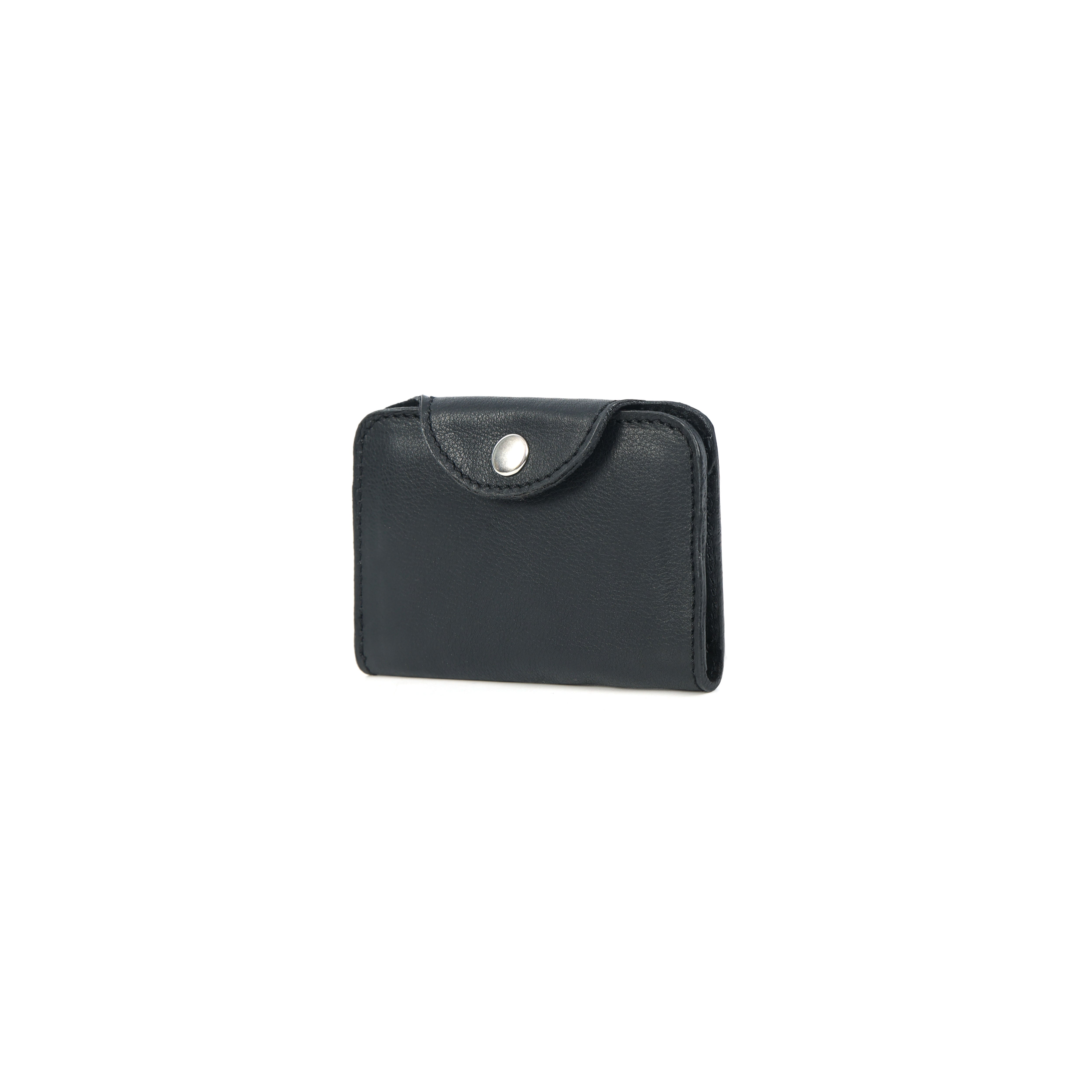Celtic Genuine Leather Snap Closure Card Holder Wallet – Black
