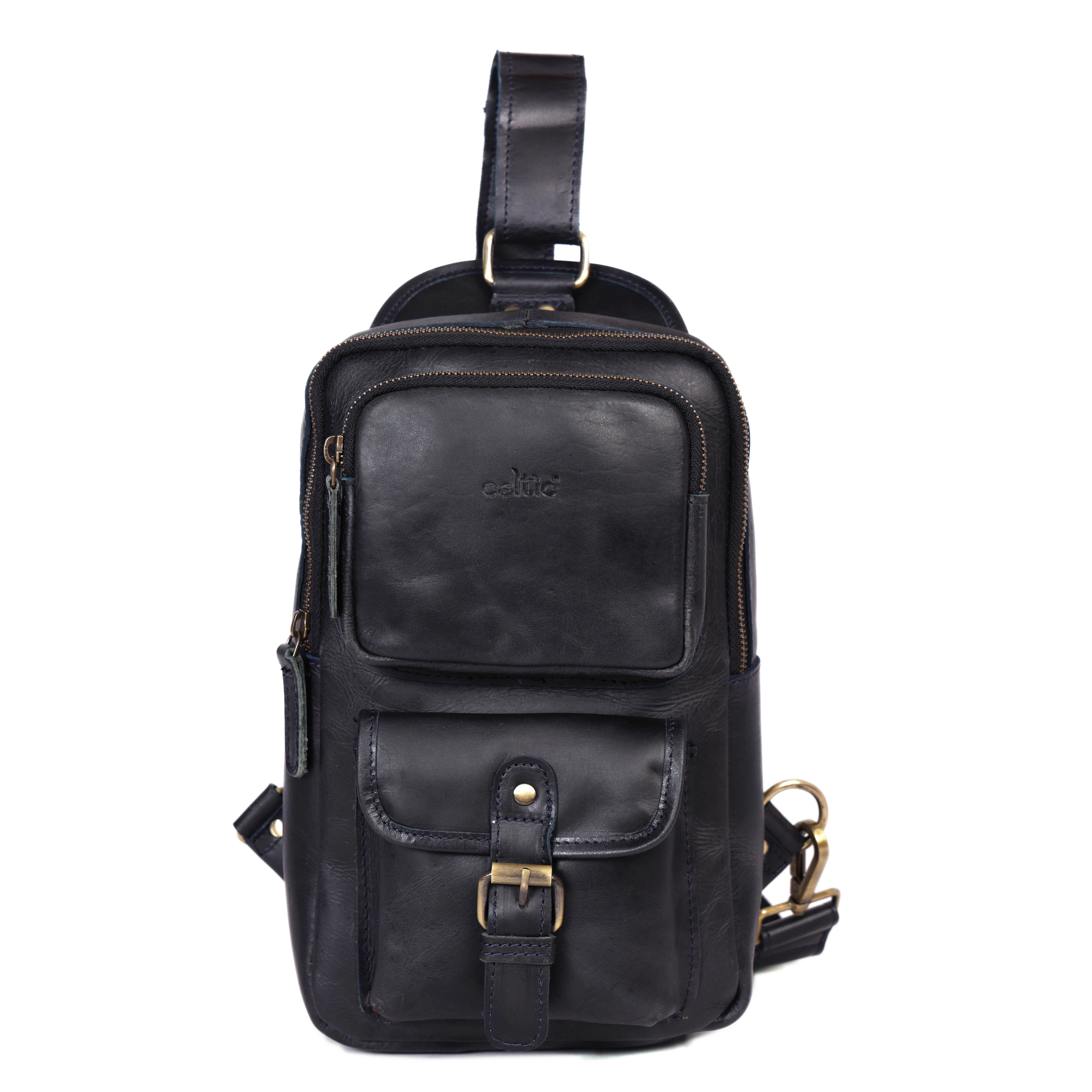 Brown Small Crossbody Leather Bag Art: BG-1617