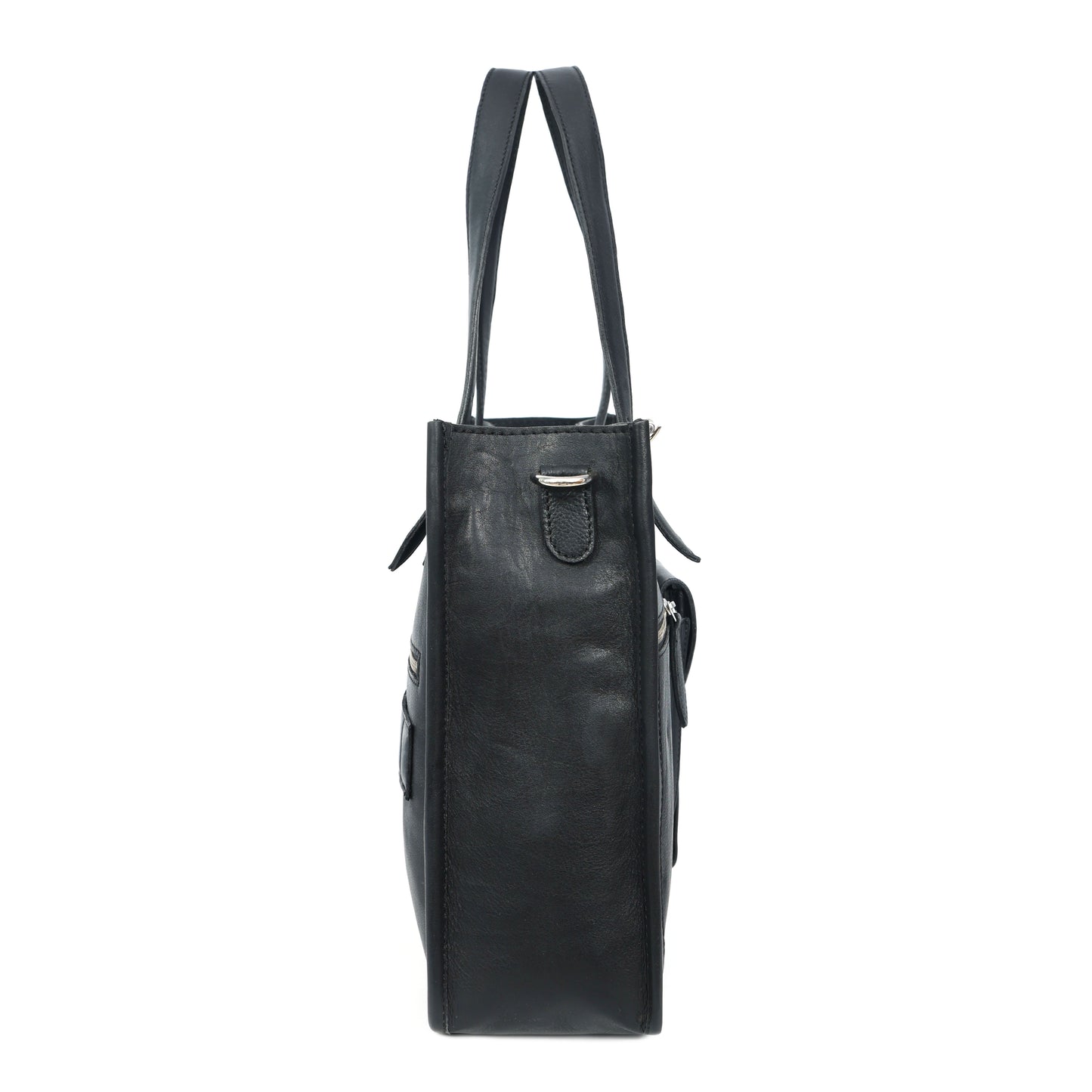 Black Soft Leather Handheld Bag  Lightweight & Elegant Daily Purse for Women. BG-1626