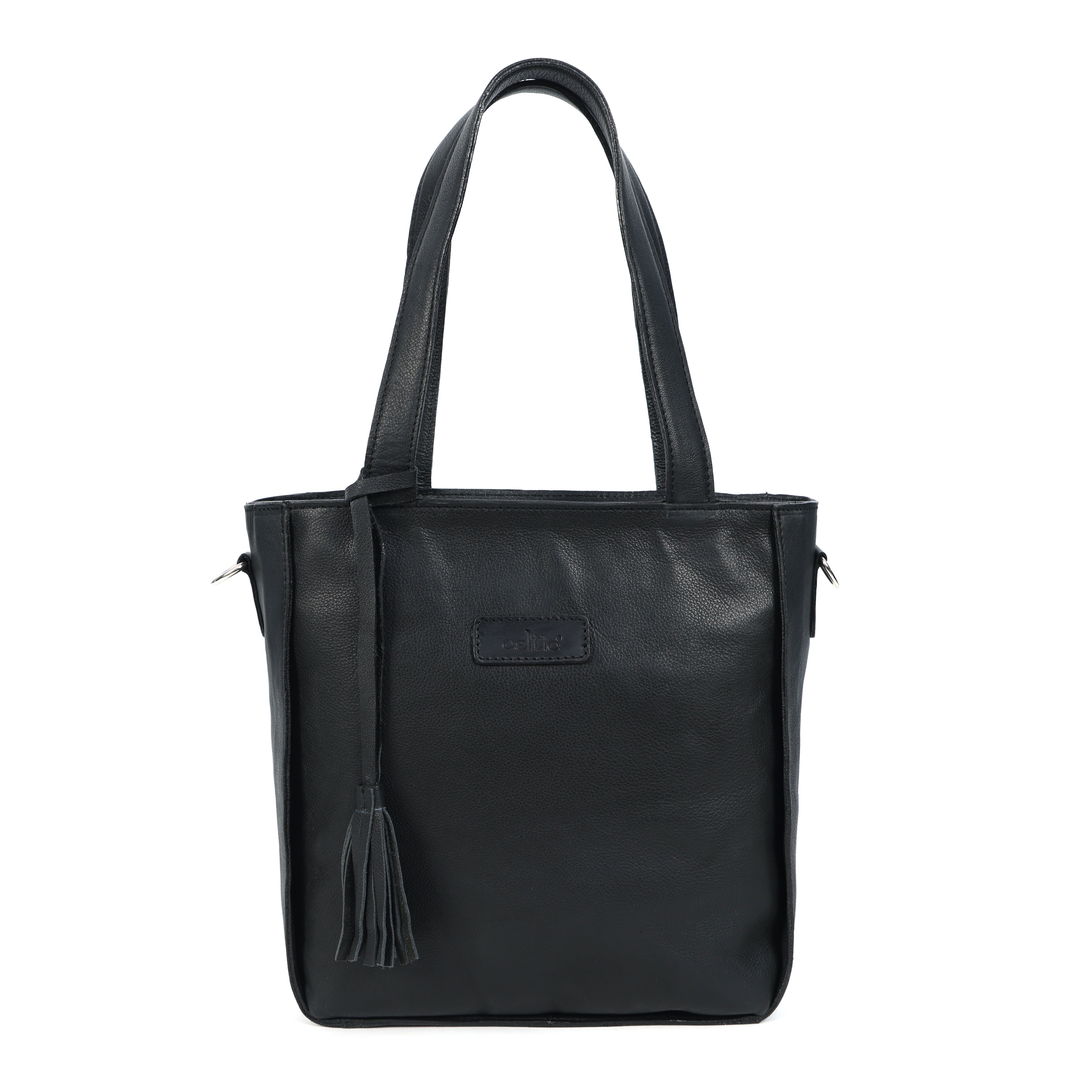 Premium Export Leather Tote Bag with Zip Closure & Detachable Shoulder Strap