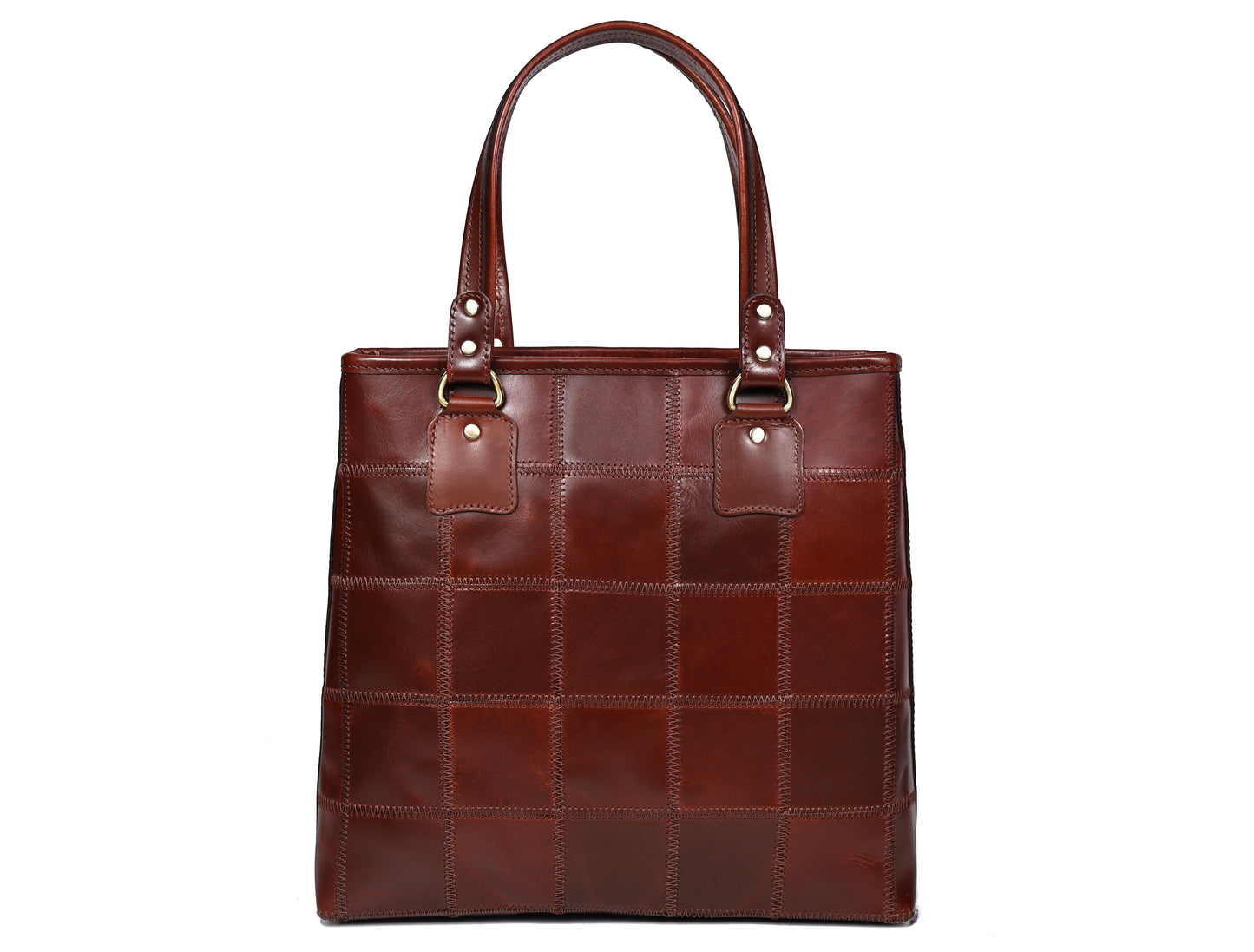 Chic Contrast: Brown Tote Bag with Stylish Stitching for Timeless Elegance Art: BG-1526-Z