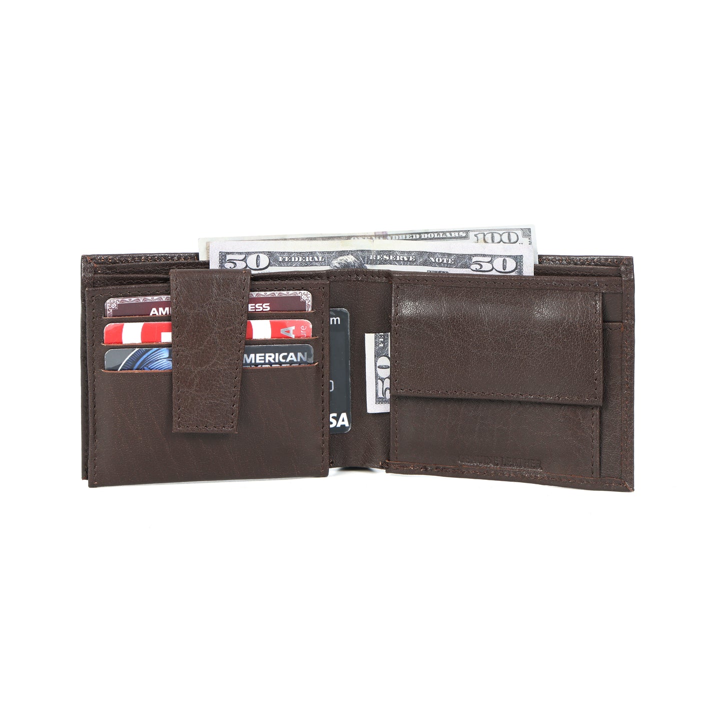 Premium Brown Leather Wallet for Men – Stylish & Durable Bifold Wallet. LA-1419