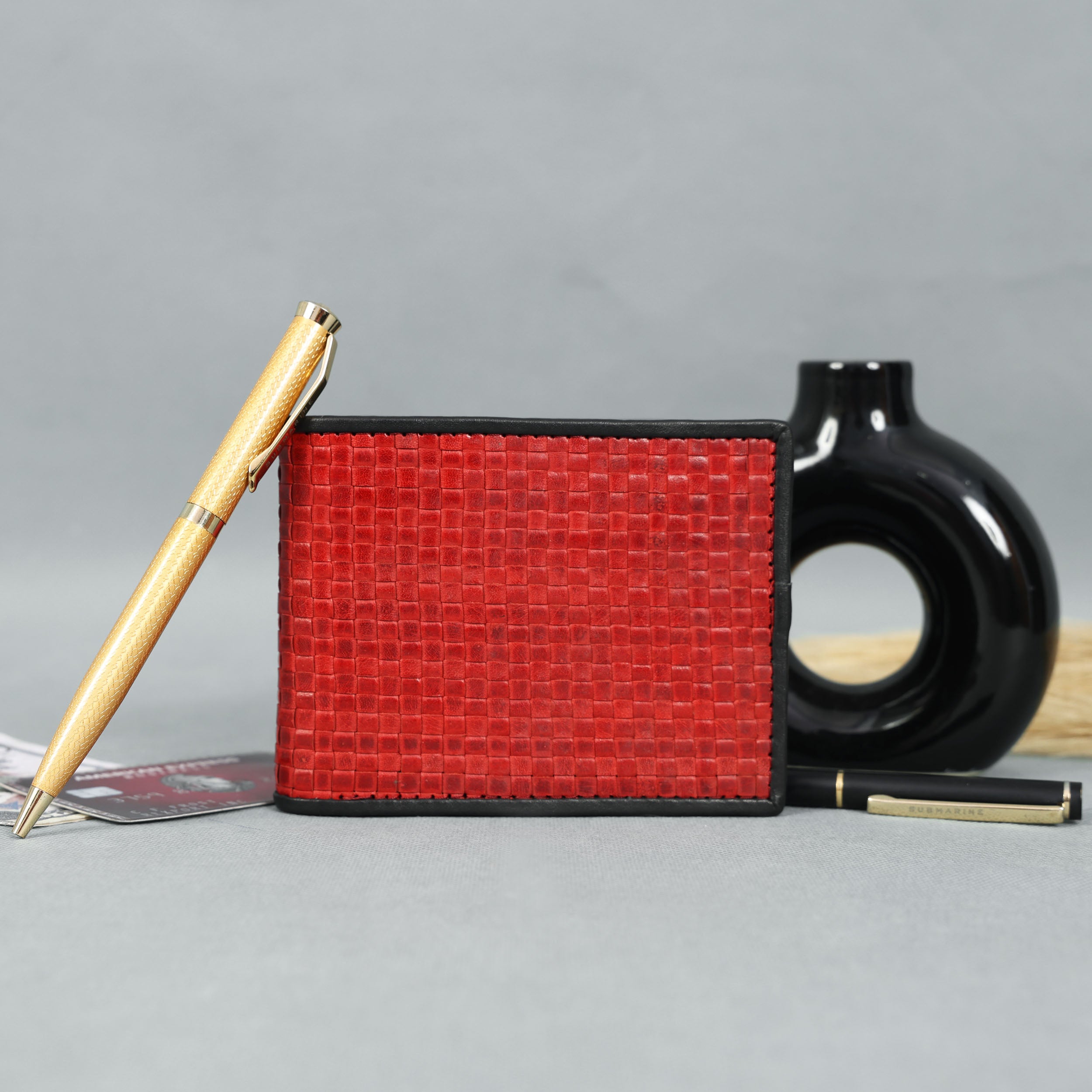 Celtic Genuine Leather Bi-Fold Wallet with Coin Pocket Black