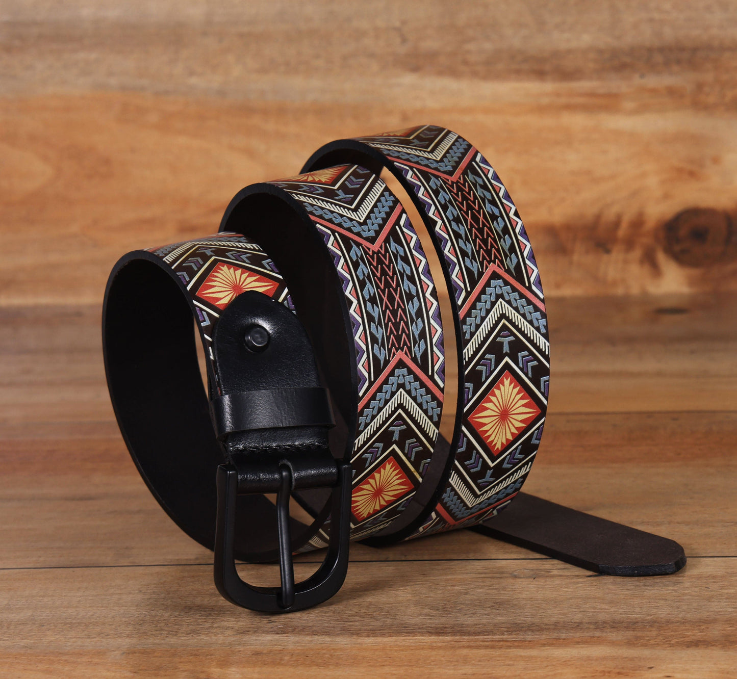Colorful Creativity: Leather Multi-Printing Belts for Statement Style Art: LB-821
