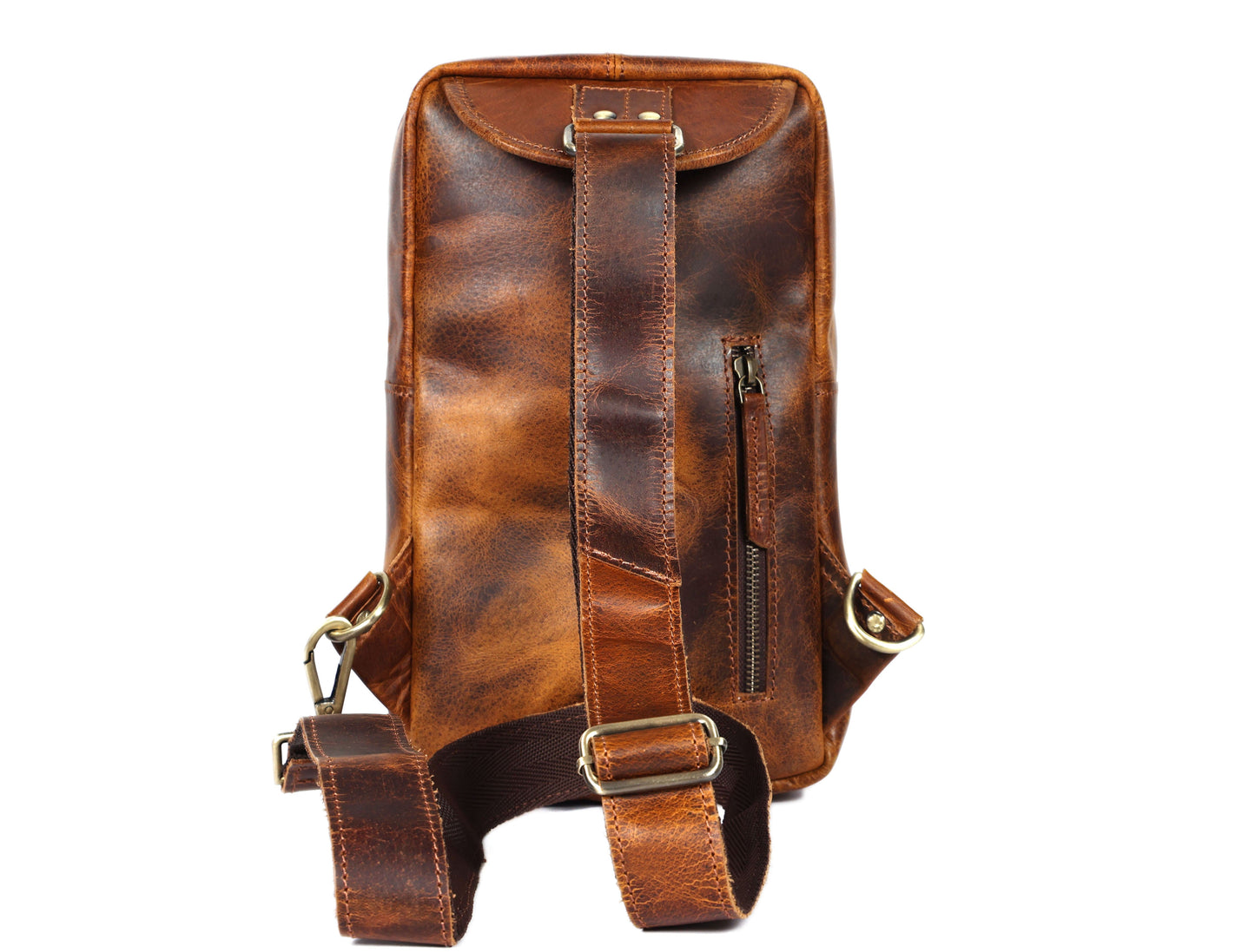 Brown Small Crossbody Leather Bag Art: BG-1617